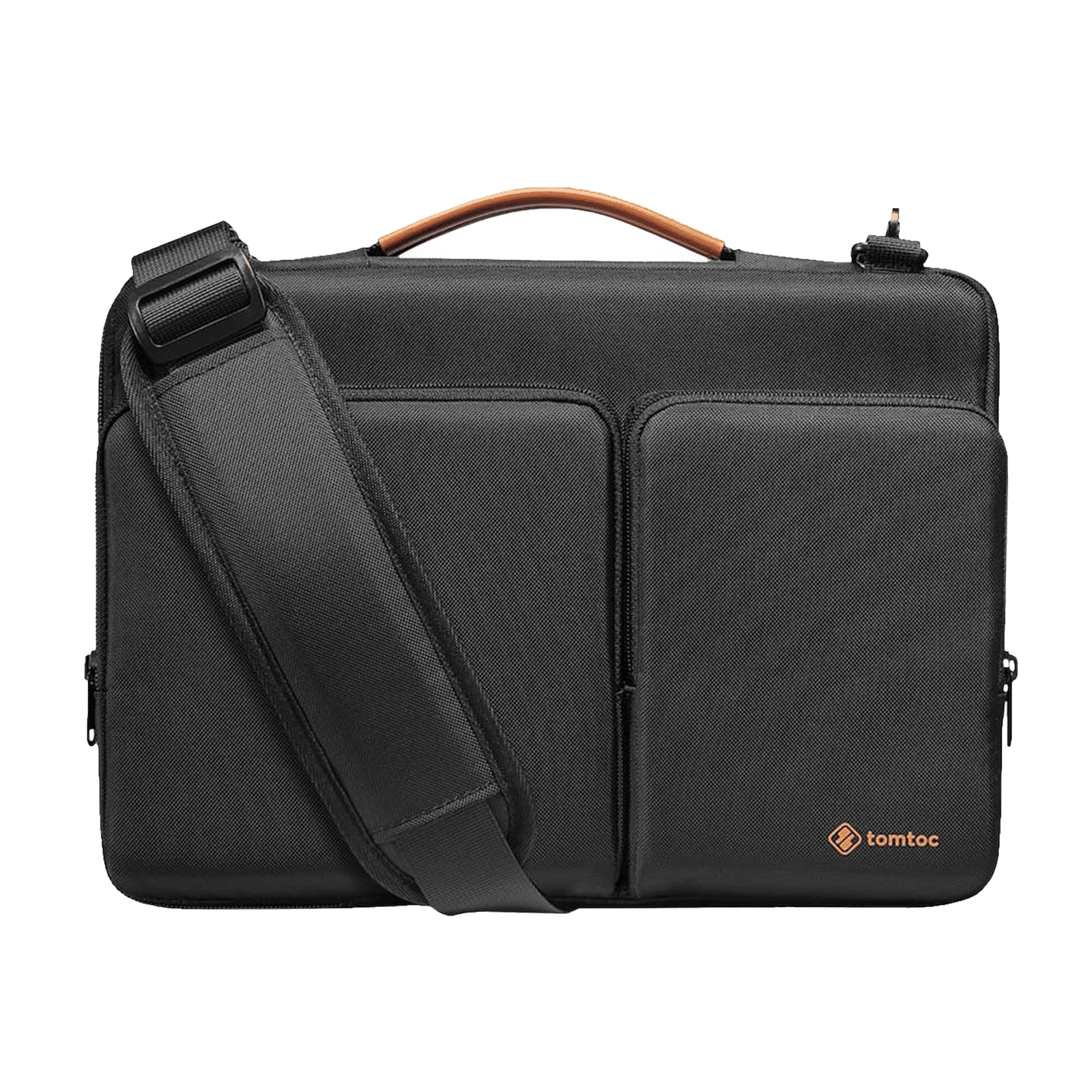 tomtoc Defender Polyester Laptop Sling Bag for 13.5, 14 & 14.4 Inch Laptop (Water Resistant, Black)_1