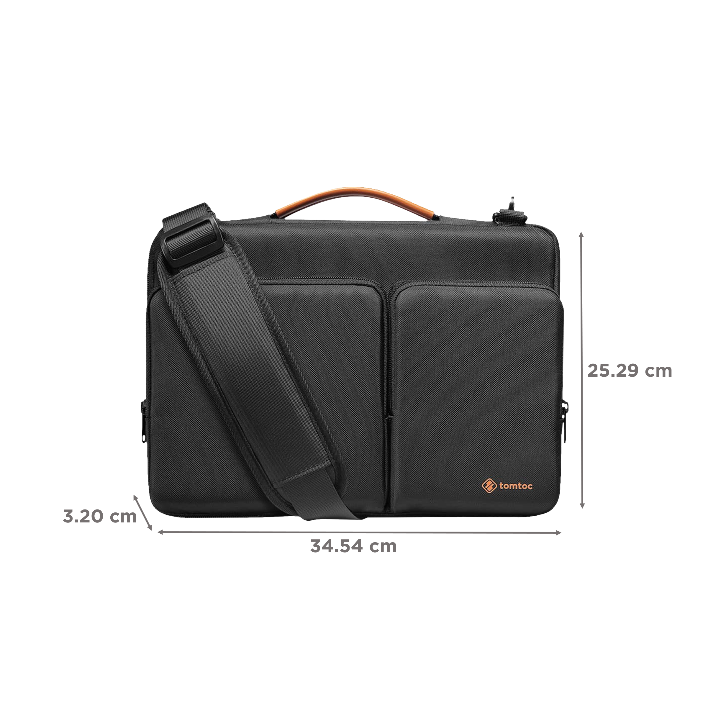 tomtoc Defender Polyester Laptop Sling Bag for 13.5, 14 & 14.4 Inch Laptop (Water Resistant, Black)_2