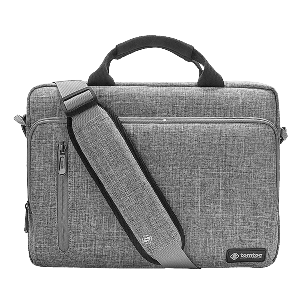 tomtoc Defender Fabric Laptop Sling Bag for 16 Inch Laptop (Water Repellent, Grey)_1