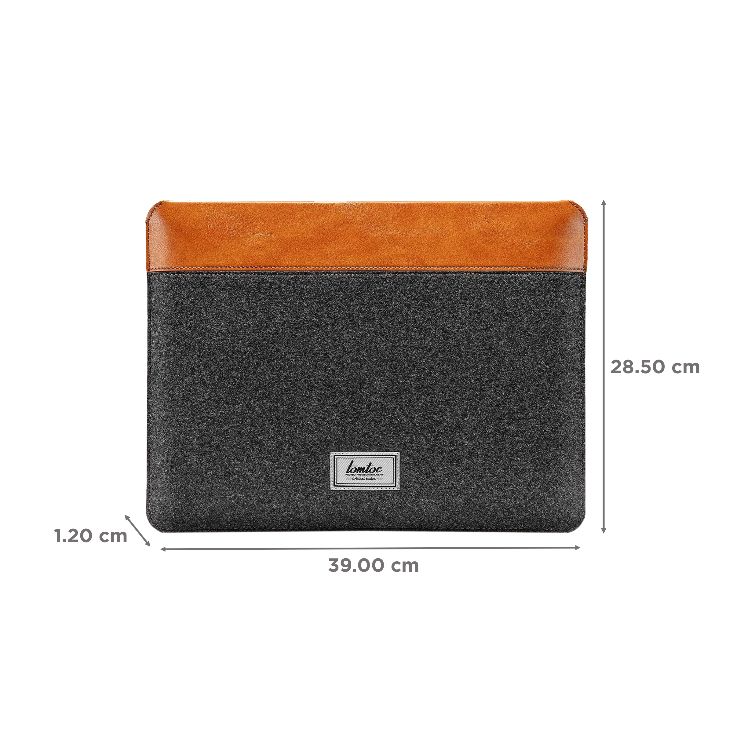 tomtoc Vintage Polyurethane Leather Laptop Sleeve for 13, 14 & 16 Inch Laptop (Intelligent Magnet Closure, Grey) tomtoc Vintage Polyurethane Leather Laptop Sleeve for 13, 14 & 16 Inch Laptop (Intelligent Magnet Closure, Grey)_2