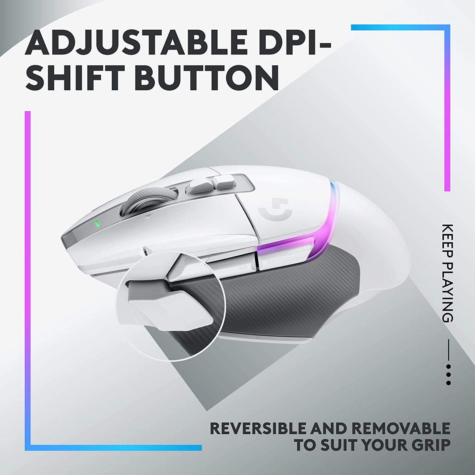 logitech G502 X Plus Rechargeable Wireless Optical Gaming Mouse (25600 DPI(Adjustable), Dual-Mode Scroll Wheel, White)_11