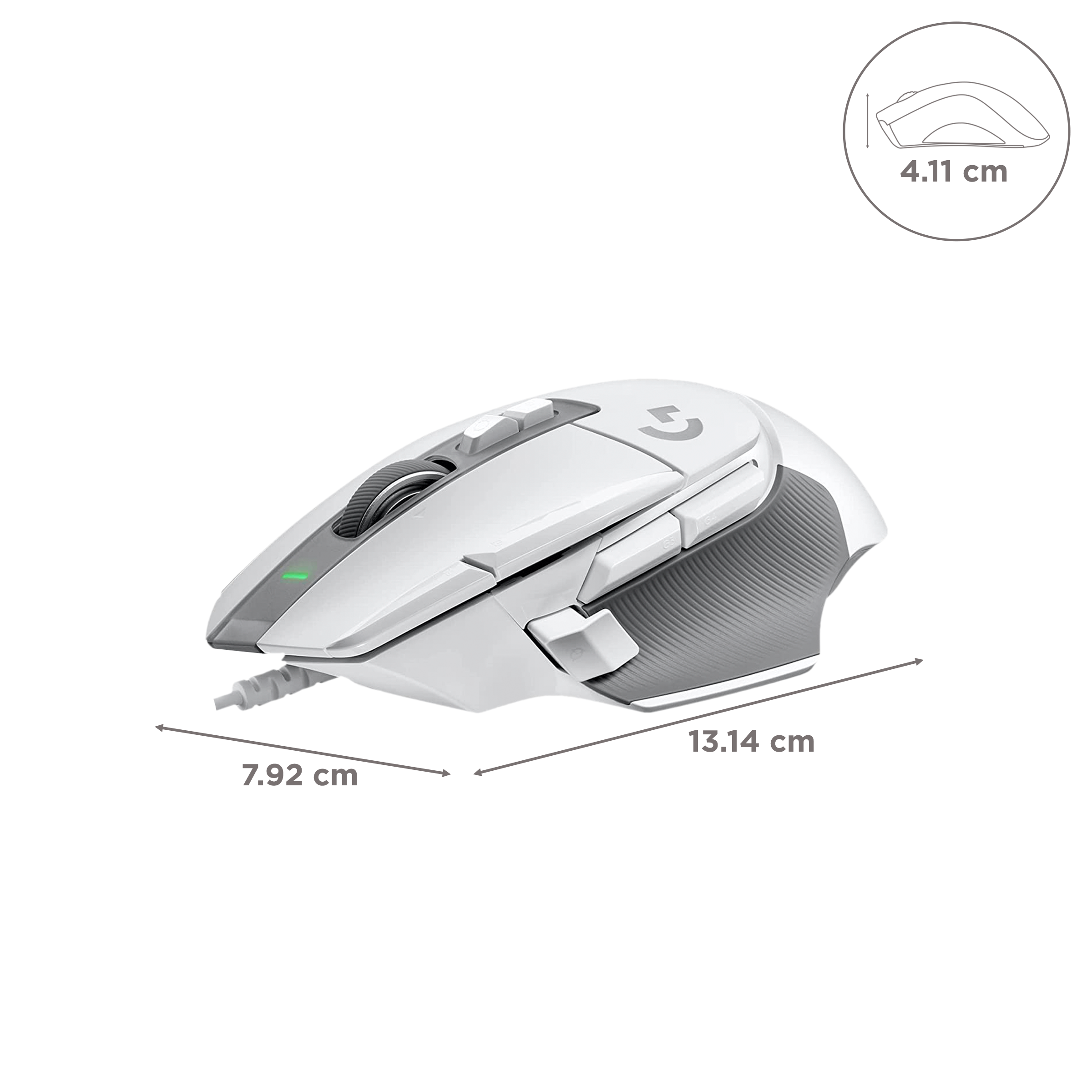 logitech G502 X Wired Optical Gaming Mouse (25600 DPI Adjustable, Dual-Mode Scroll Wheel, White)_3