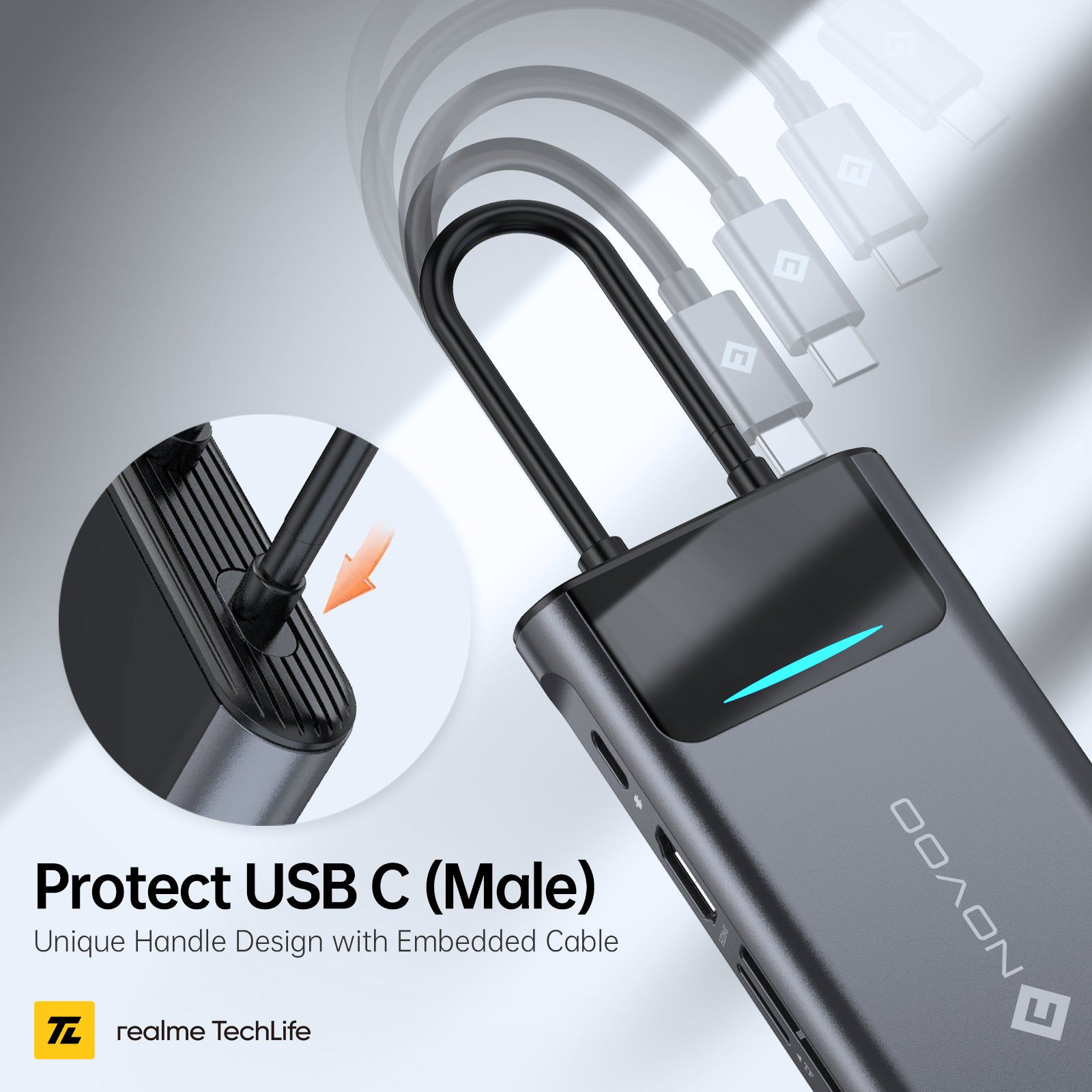 Novoo 9-in-1 USB 3.0 Type C to USB Type C, HDMI Type A, SD Card Slot, TF Card Reader, USB 3.0 Type A, VGA Port, RJ45 USB Hub (Dual Screen Display, Grey) Novoo 9-in-1 USB 3.0 Type C to USB Type C, HDMI Type A, SD Card Slot, TF Card Reader, USB 3.0 Type A, VGA Port, RJ45 USB Hub (Dual Screen Display, Grey)_6