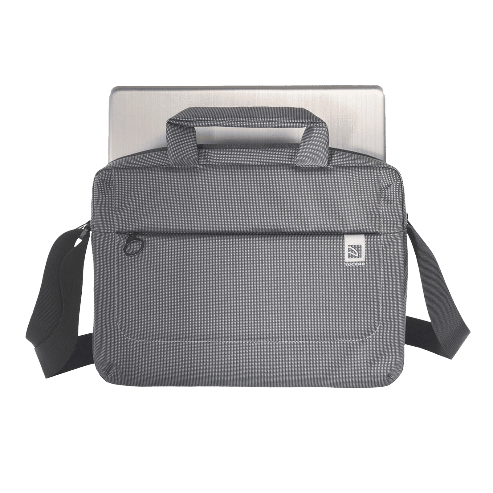 TUCANO Loop Recycled Plastic Laptop Sling Bag for 13 & 14 Inch Laptop (Trolley Strap, Black)_12