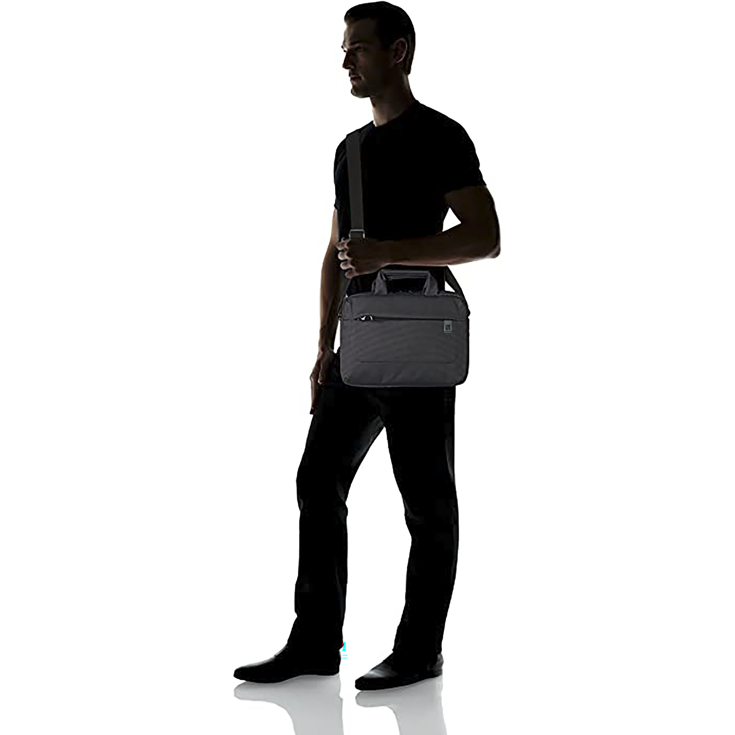 TUCANO Loop Recycled Plastic Laptop Sling Bag for 13 & 14 Inch Laptop (Trolley Strap, Black)_5