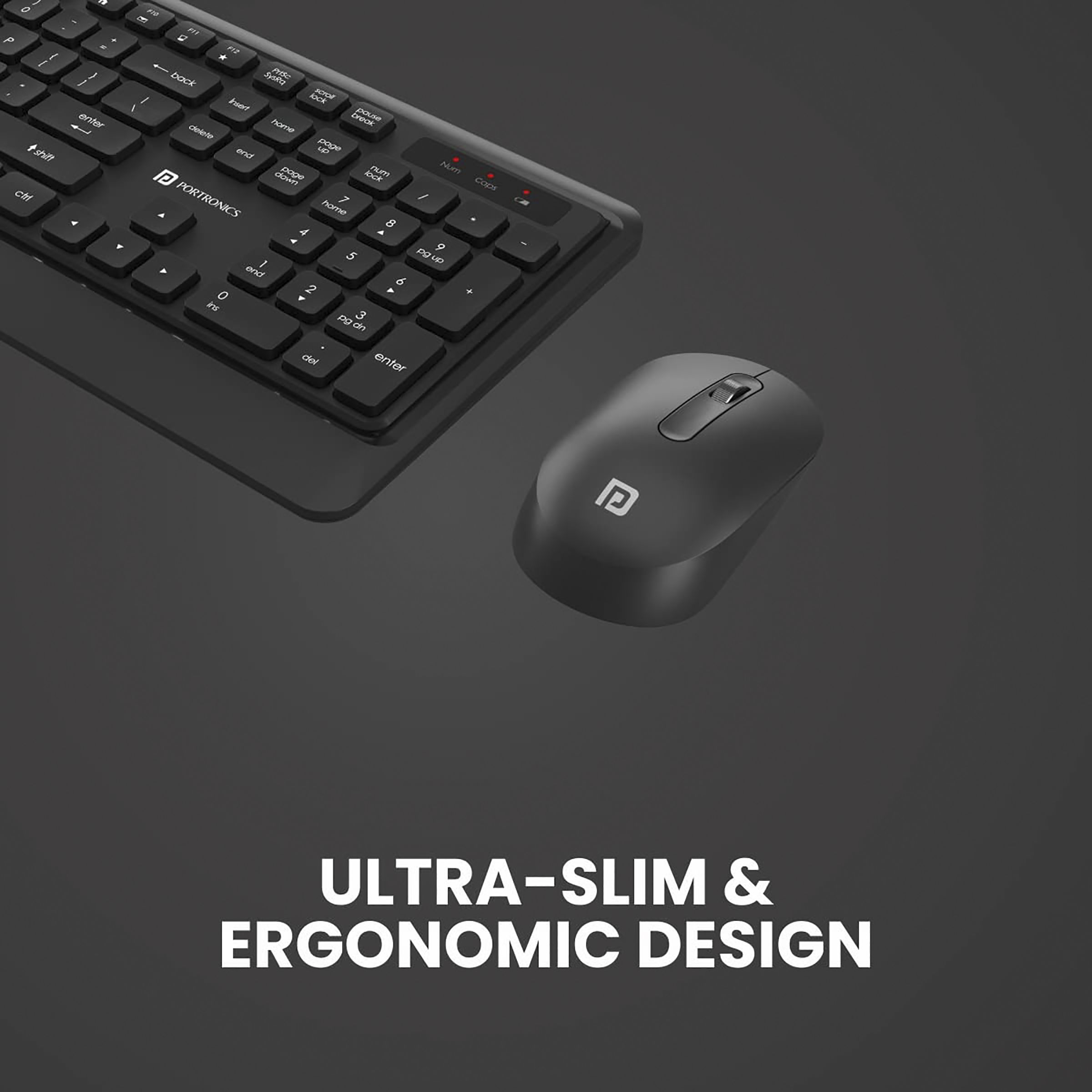 PORTRONICS Key 5 Wireless Keyboard & Mouse Combo (Silent Key Function, Z Black) PORTRONICS Key 5 Wireless Keyboard & Mouse Combo (Silent Key Function, Z Black)_5