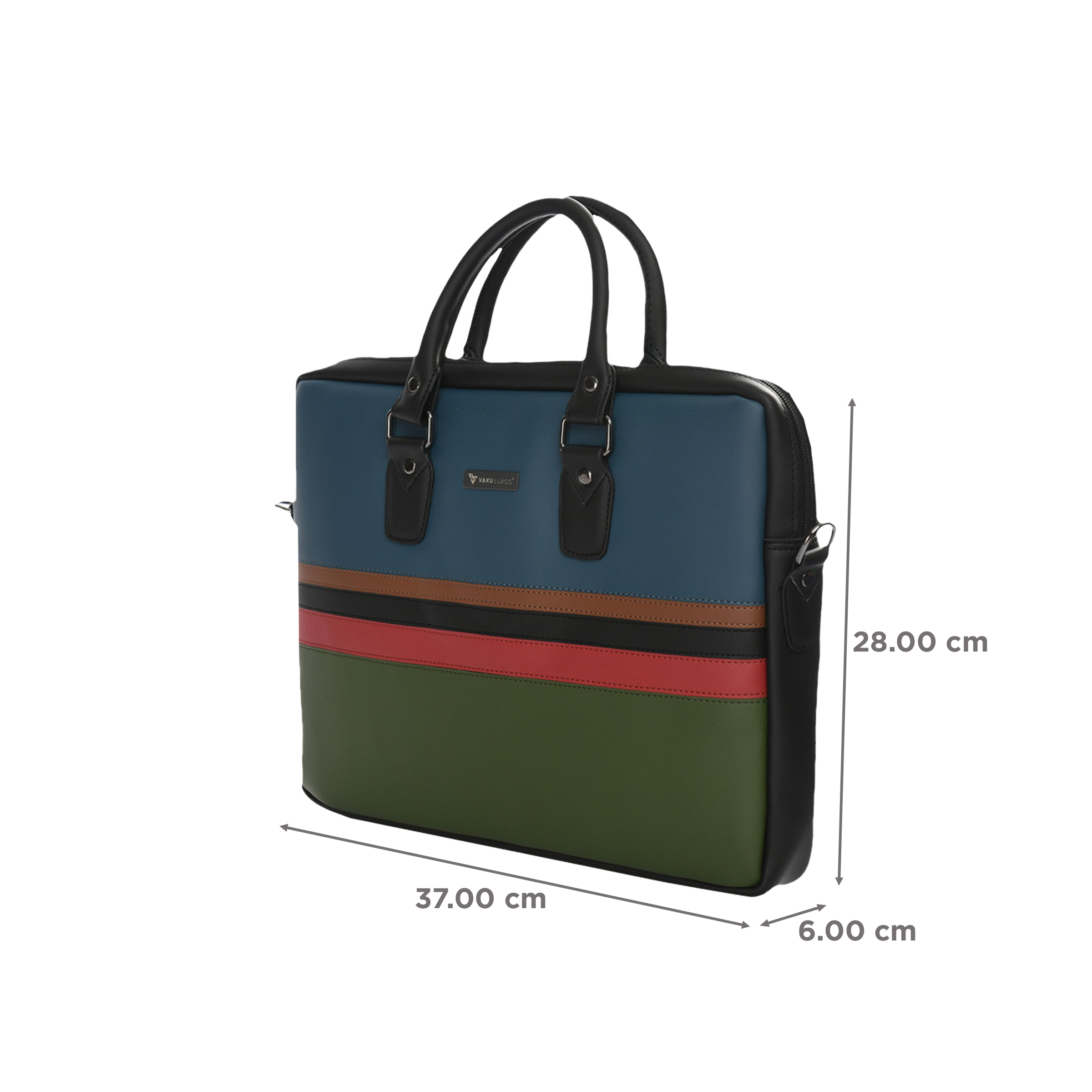 Dr. Vaku MILAN Stripey Vegan Leather Laptop Sling Bag for 13 & 14 Inch Laptop (Water Resistant, Multi Color)_2