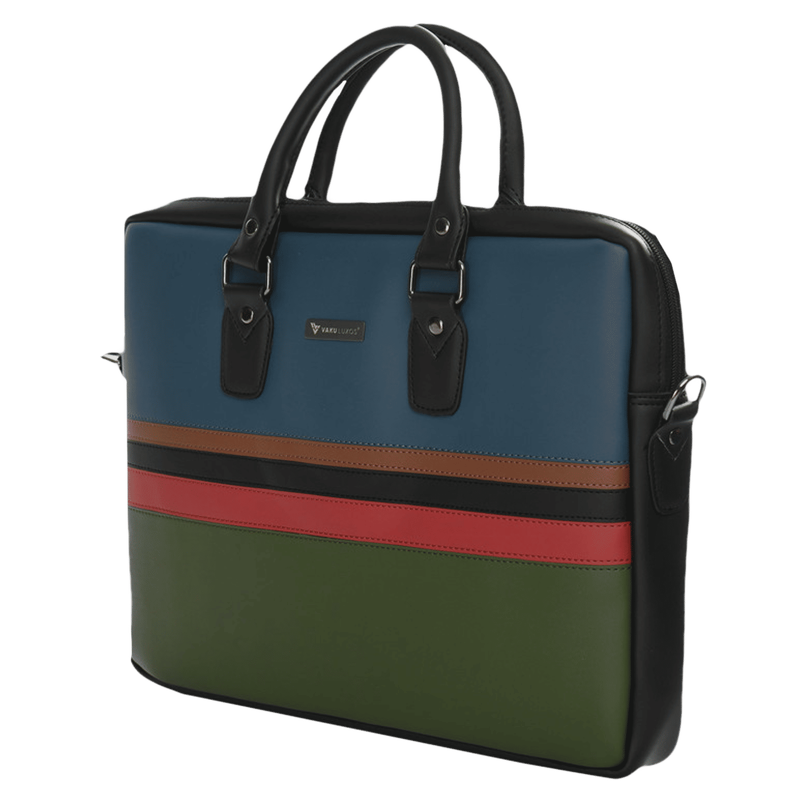 Dr. Vaku MILAN Stripey Vegan Leather Laptop Sling Bag for 13 & 14 Inch Laptop (Water Resistant, Multi Color)_4