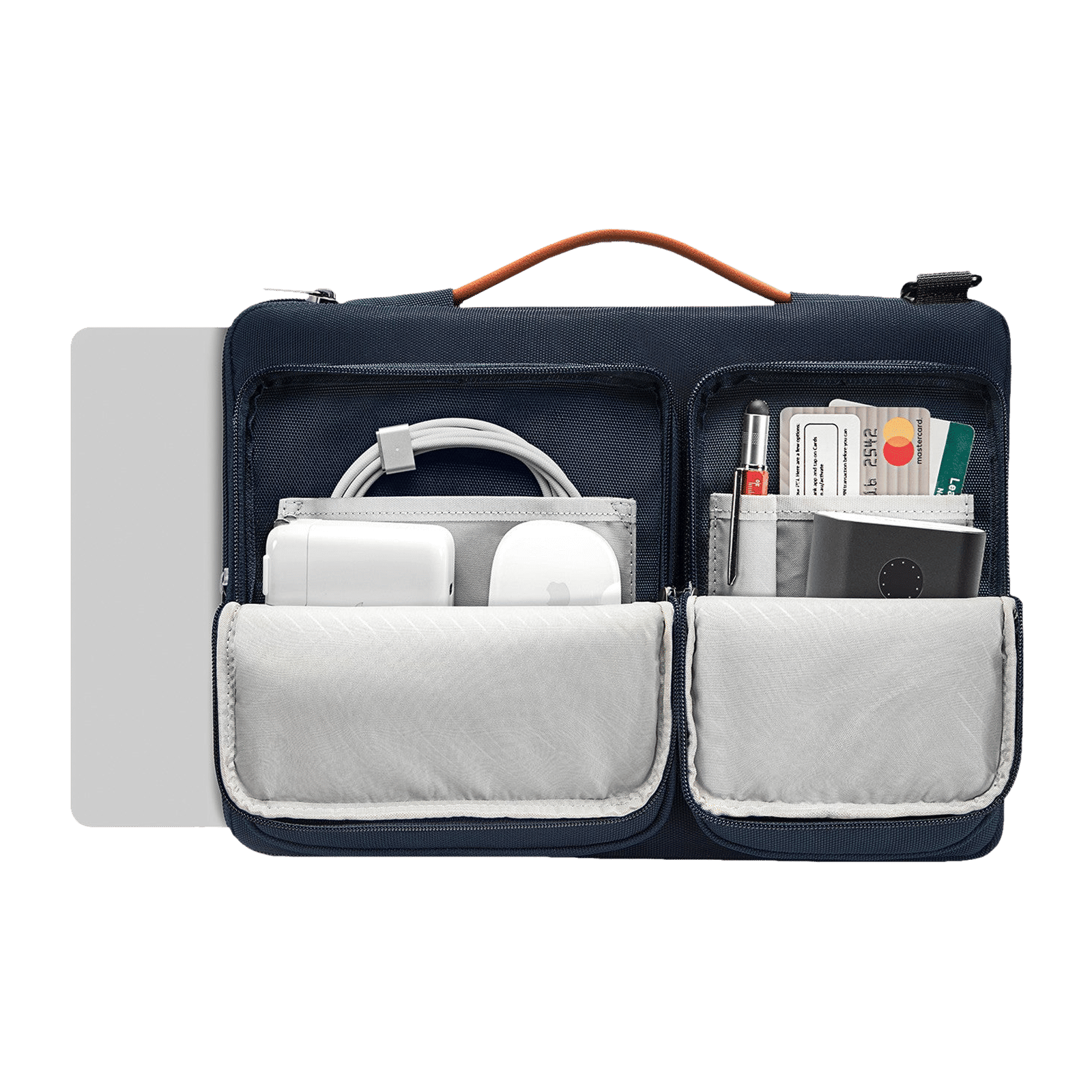 tomtoc Defender Fabric Laptop Sling Bag for 15.6 Inch Laptop (Water Resistant, Navy Blue)_5