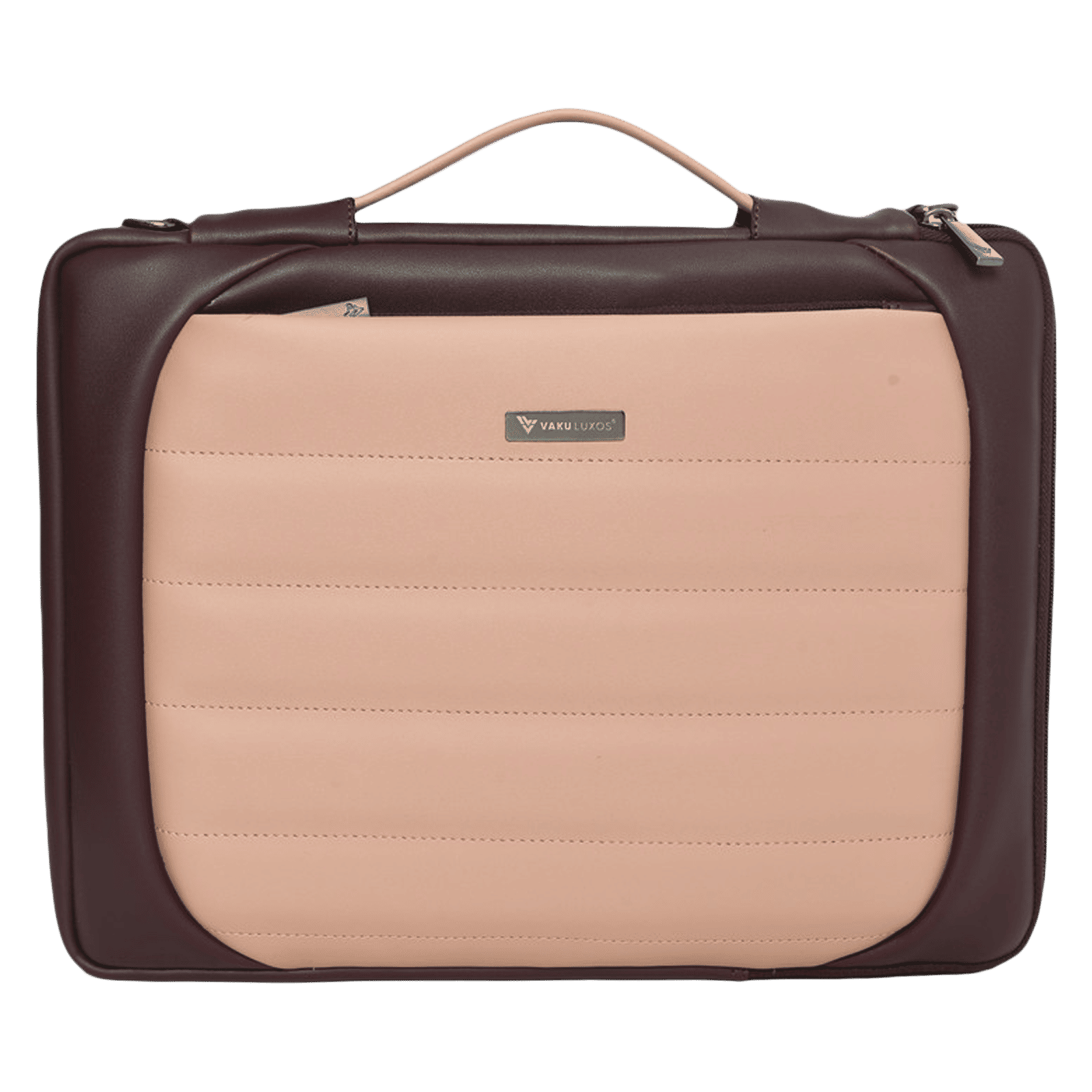 Dr. Vaku Lasa Chivelle Vegan Leather Laptop Sling Bag for 13 & 14 Inch Laptop (Water Resistant, Cherry/Pink)_1