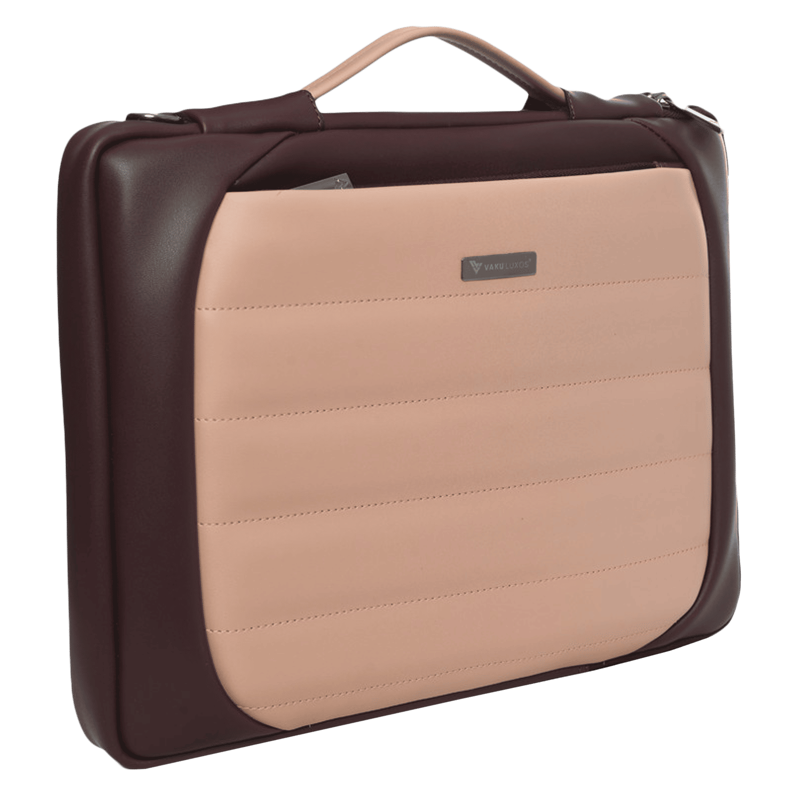 Dr. Vaku Lasa Chivelle Vegan Leather Laptop Sling Bag for 13 & 14 Inch Laptop (Water Resistant, Cherry/Pink)_5