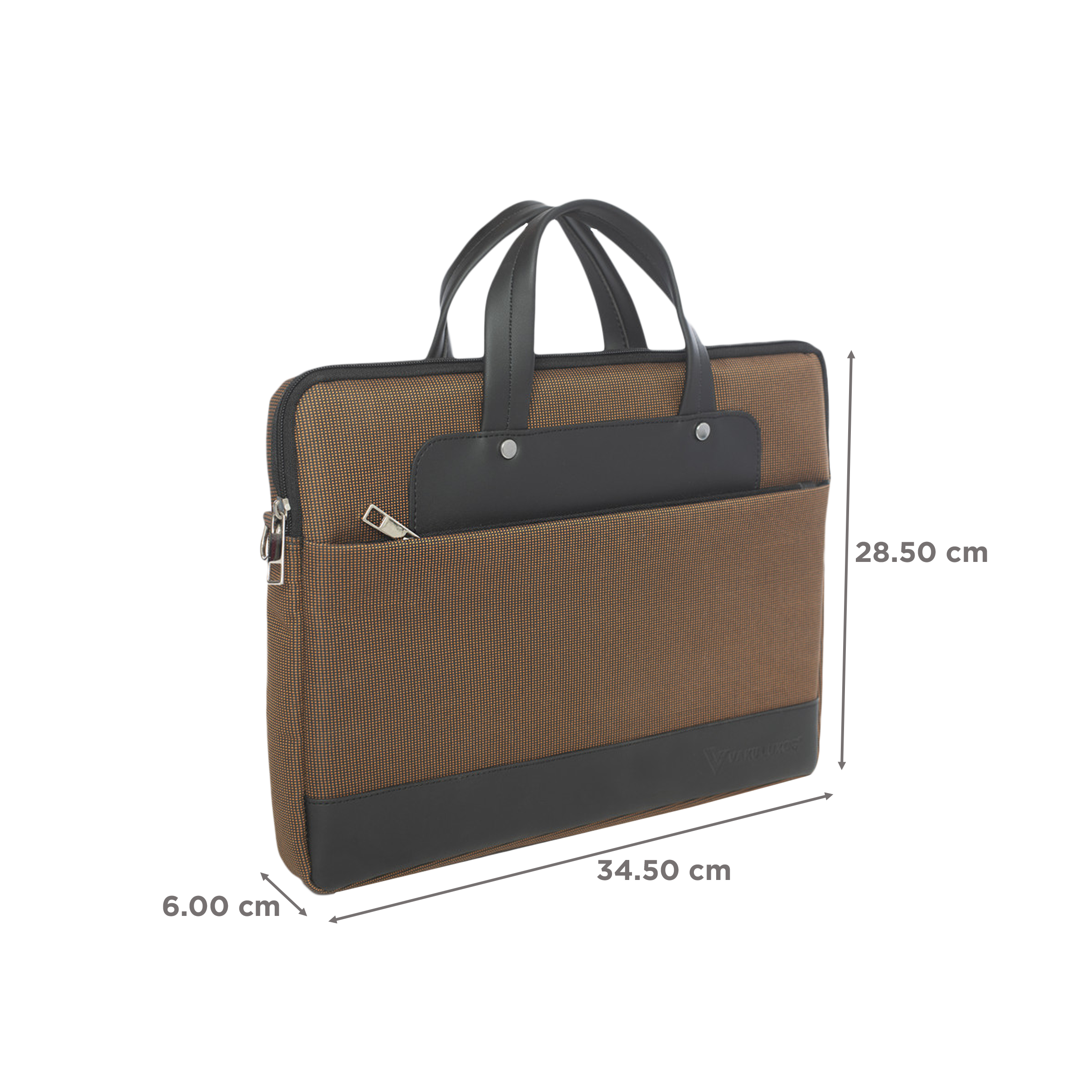 Dr. Vaku DA SALERNO Leather Laptop Sling Bag for 13 & 14 Inch Laptop (Water Resistant, Brown/Black) Dr. Vaku DA SALERNO Leather Laptop Sling Bag for 13 & 14 Inch Laptop (Water Resistant, Brown/Black)_2