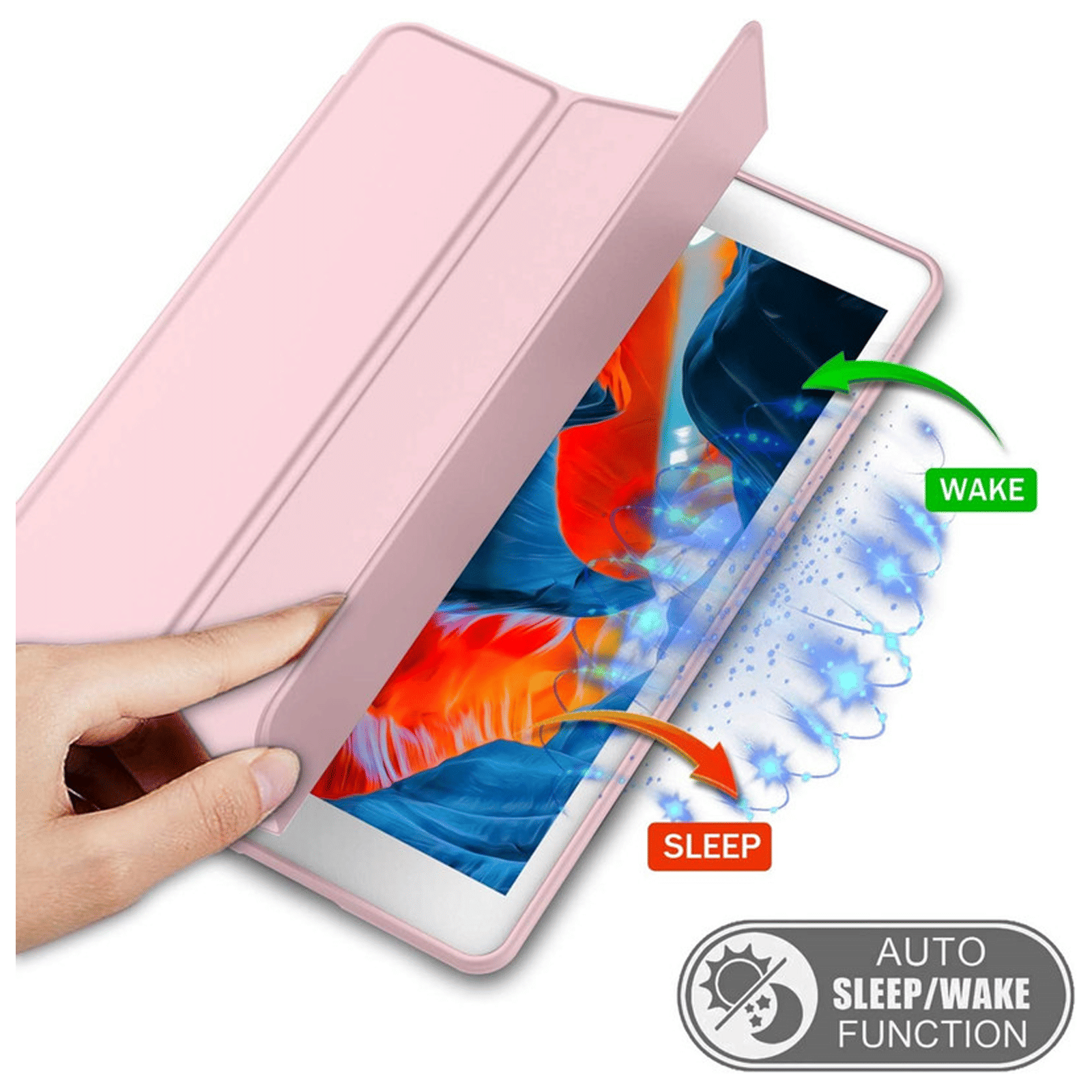 Vaku Stallion Series Microfiber Flip Cover for Apple iPad 10.2 Inch (7th, 8th, 9th Gen) (Built-in Pencil Holder, Pink)_3