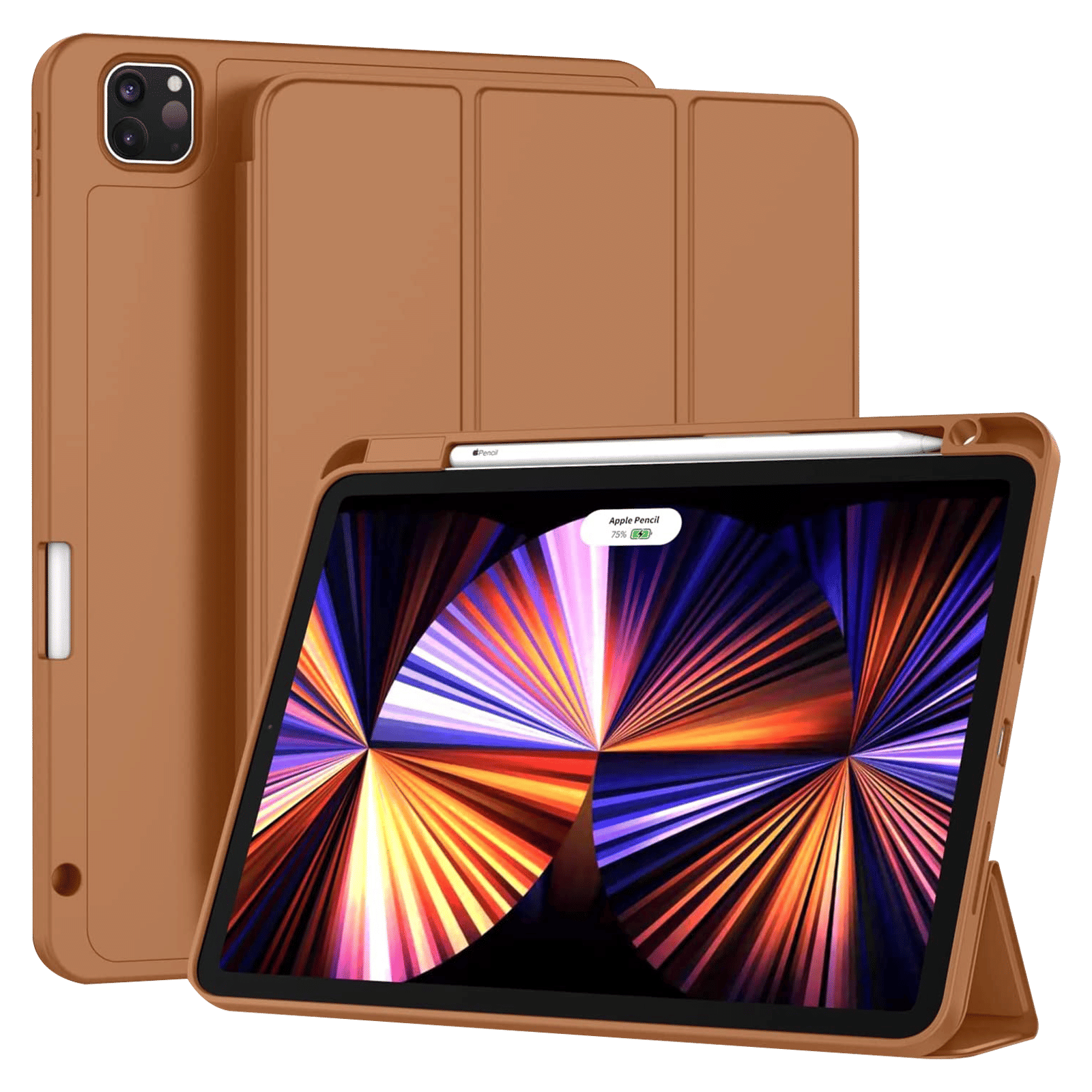 Vaku Stallion Trifold Polyurethane Leather, Silicone Flip Cover for Apple iPad Pro 11 Inch, iPad Air (4th Gen) (Wireless Charging Support, Brown) Vaku Stallion Trifold Polyurethane Leather, Silicone Flip Cover for Apple iPad Pro 11 Inch, iPad Air (4th Gen) (Wireless Charging Support, Brown)_1