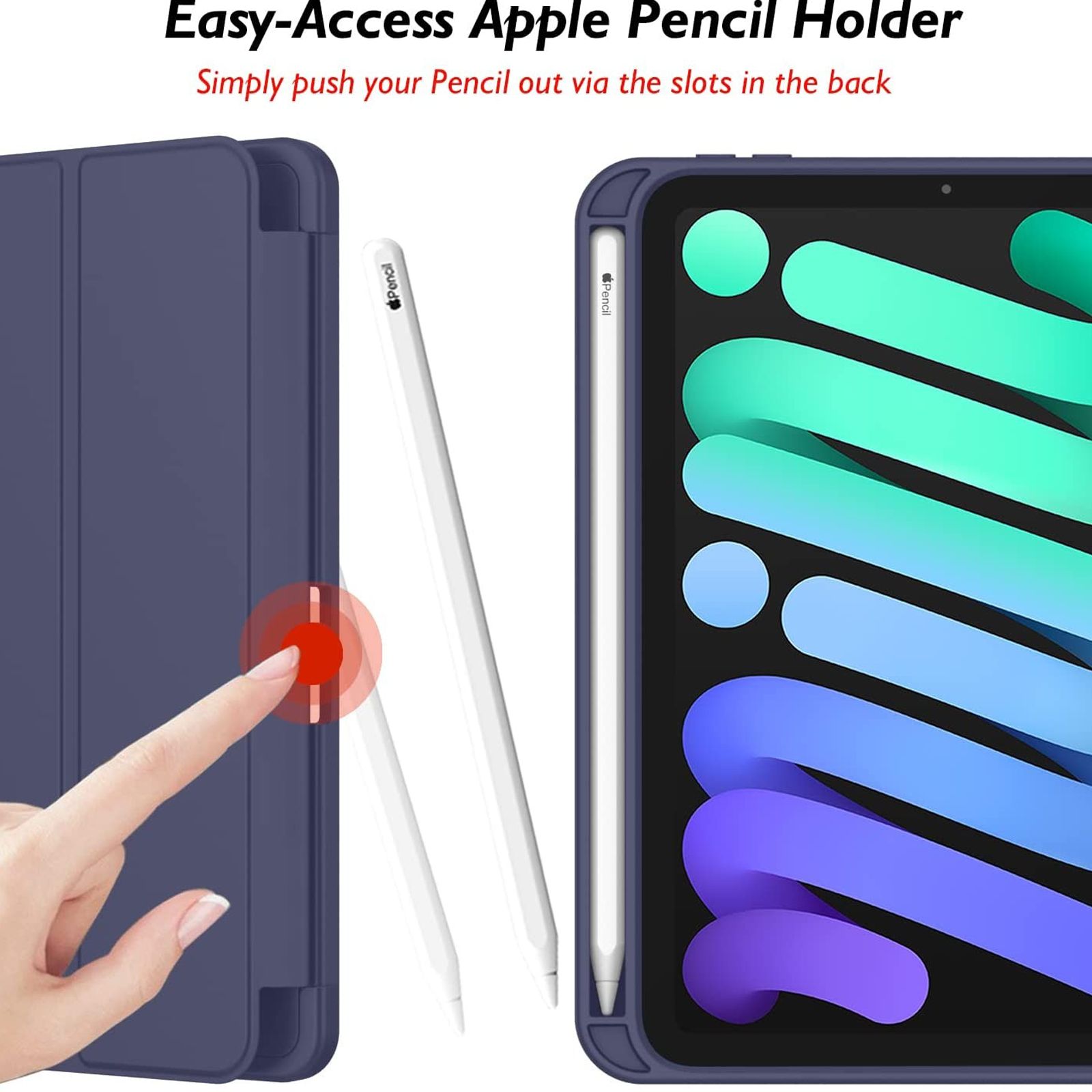 Vaku Stallion Trifold TPU Flip Cover for Apple iPad Mini (6th Gen) (Wireless Charging Support, Blue) Vaku Stallion Trifold TPU Flip Cover for Apple iPad Mini (6th Gen) (Wireless Charging Support, Blue)_4