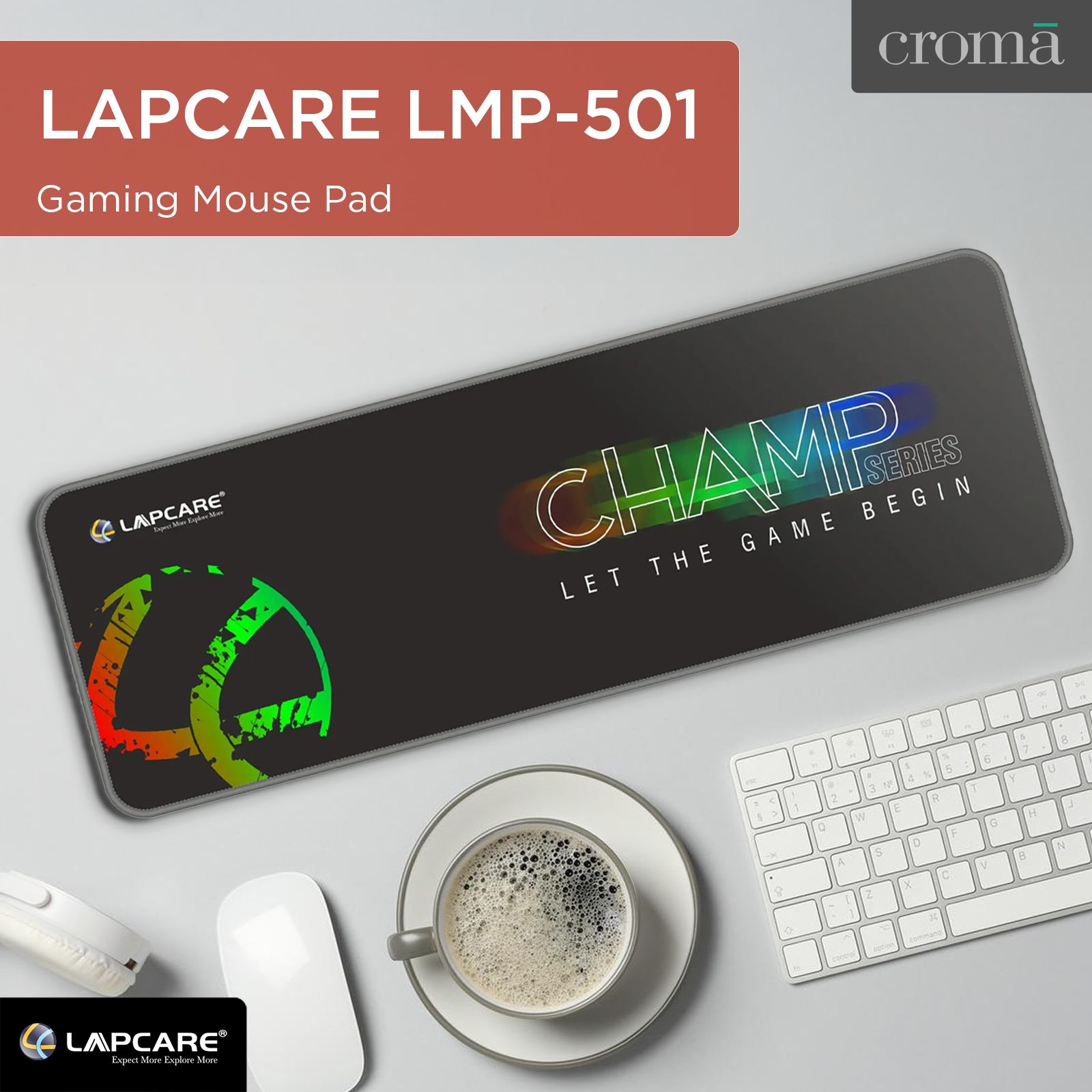 LAPCARE LMP-501 Gaming Mouse Pad (Anti Skid Rubber Base, LOMPCH8037, Black)_2