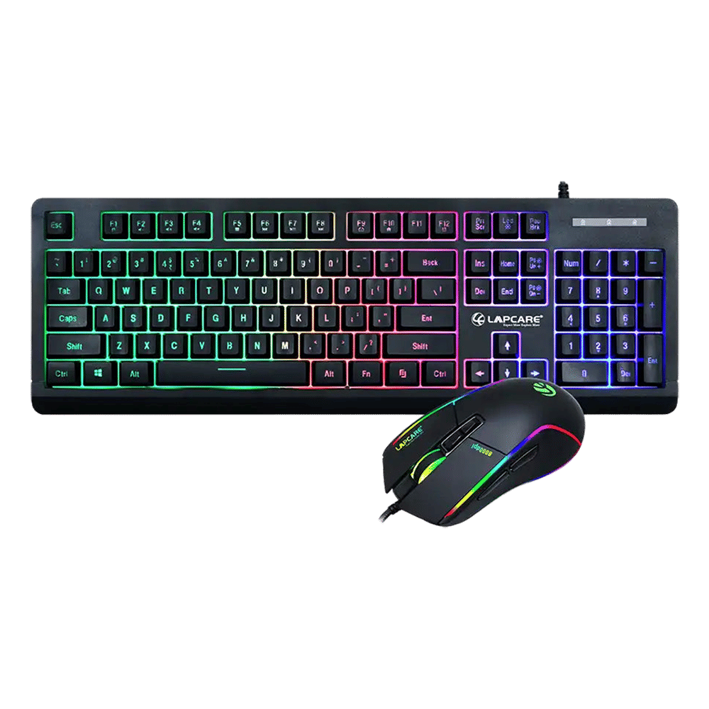 LAPCARE Champ LGC-012 Wired Gaming Keyboard and Mouse Combo (RGB Backlight, LKKBGC8018, Black) LAPCARE Champ LGC-012 Wired Gaming Keyboard and Mouse Combo (RGB Backlight, LKKBGC8018, Black)_1
