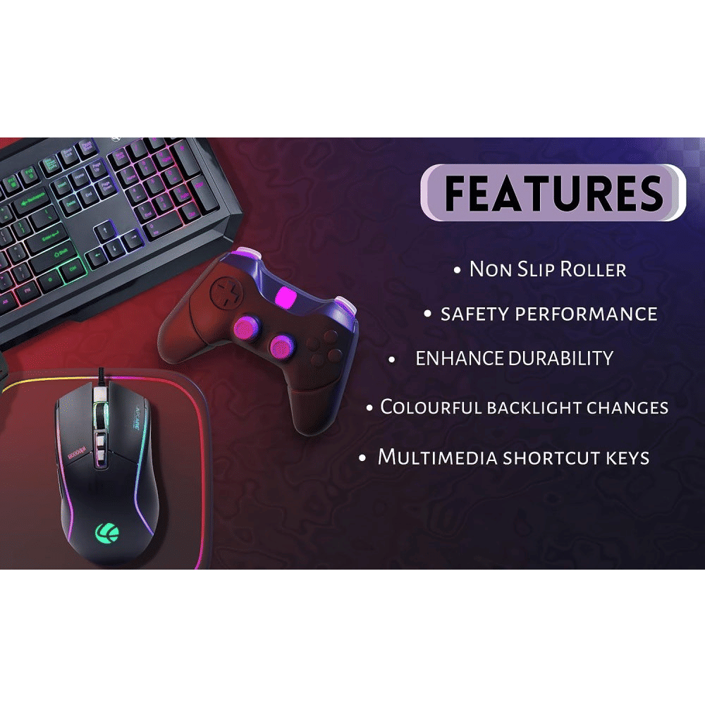 LAPCARE Champ LGC-012 Wired Gaming Keyboard and Mouse Combo (RGB Backlight, LKKBGC8018, Black) LAPCARE Champ LGC-012 Wired Gaming Keyboard and Mouse Combo (RGB Backlight, LKKBGC8018, Black)_9