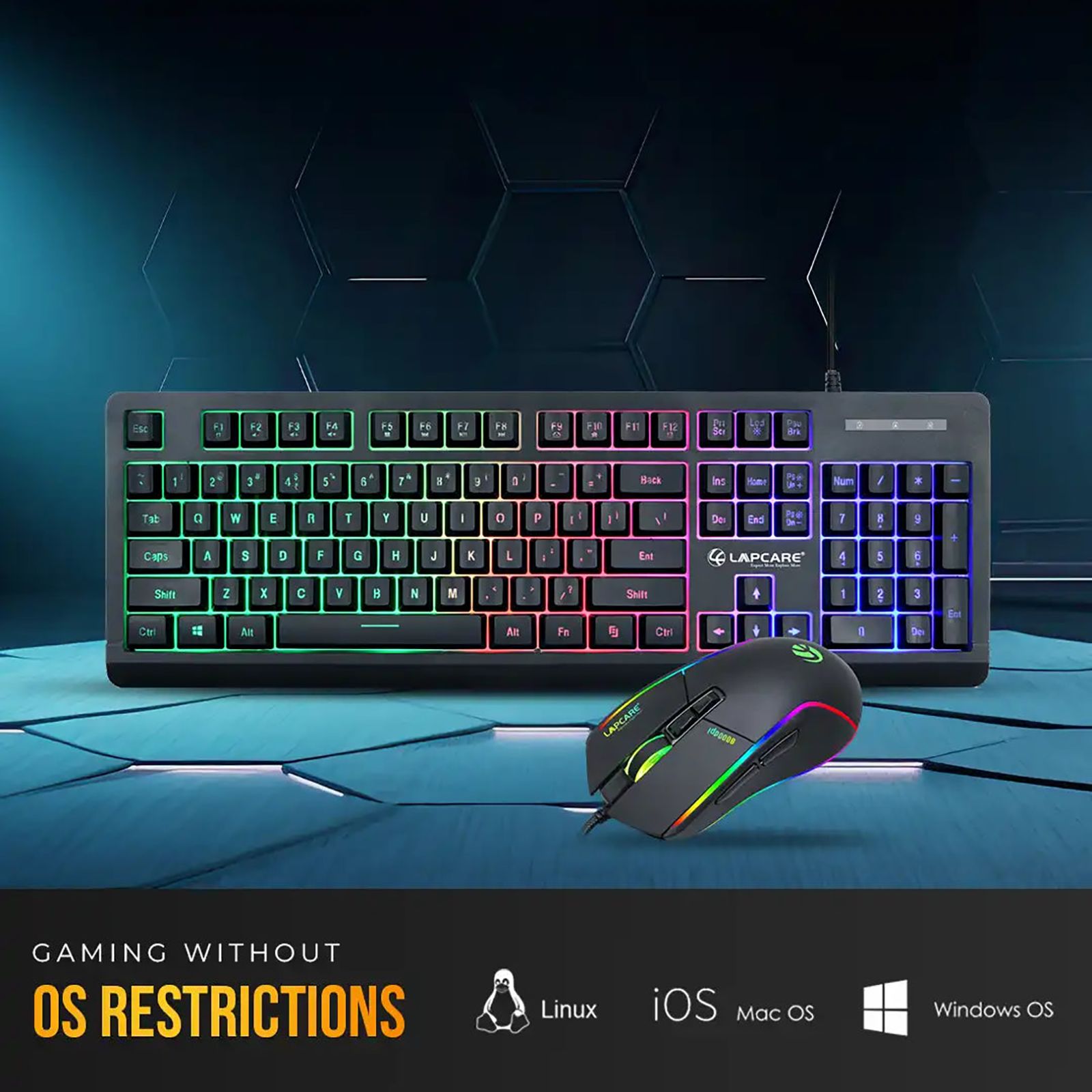 LAPCARE Champ LGC-012 Wired Gaming Keyboard and Mouse Combo (RGB Backlight, LKKBGC8018, Black) LAPCARE Champ LGC-012 Wired Gaming Keyboard and Mouse Combo (RGB Backlight, LKKBGC8018, Black)_5
