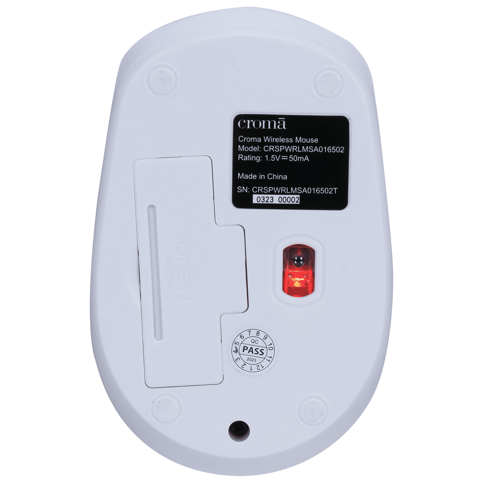 Croma Optical Wireless Mouse (1600 DPI, Compact & Lightweight Design, White)_7