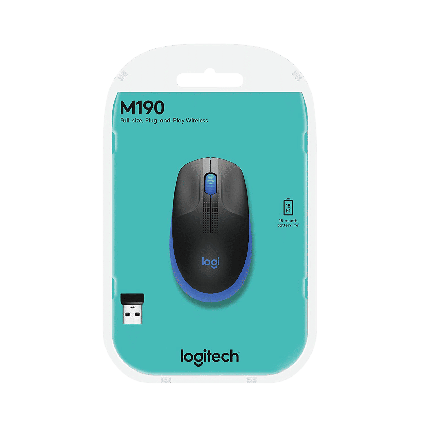 logitech M190 Wireless Optical Mouse (1000 DPI, Scooped Buttons, Blue) logitech M190 Wireless Optical Mouse (1000 DPI, Scooped Buttons, Blue)_6