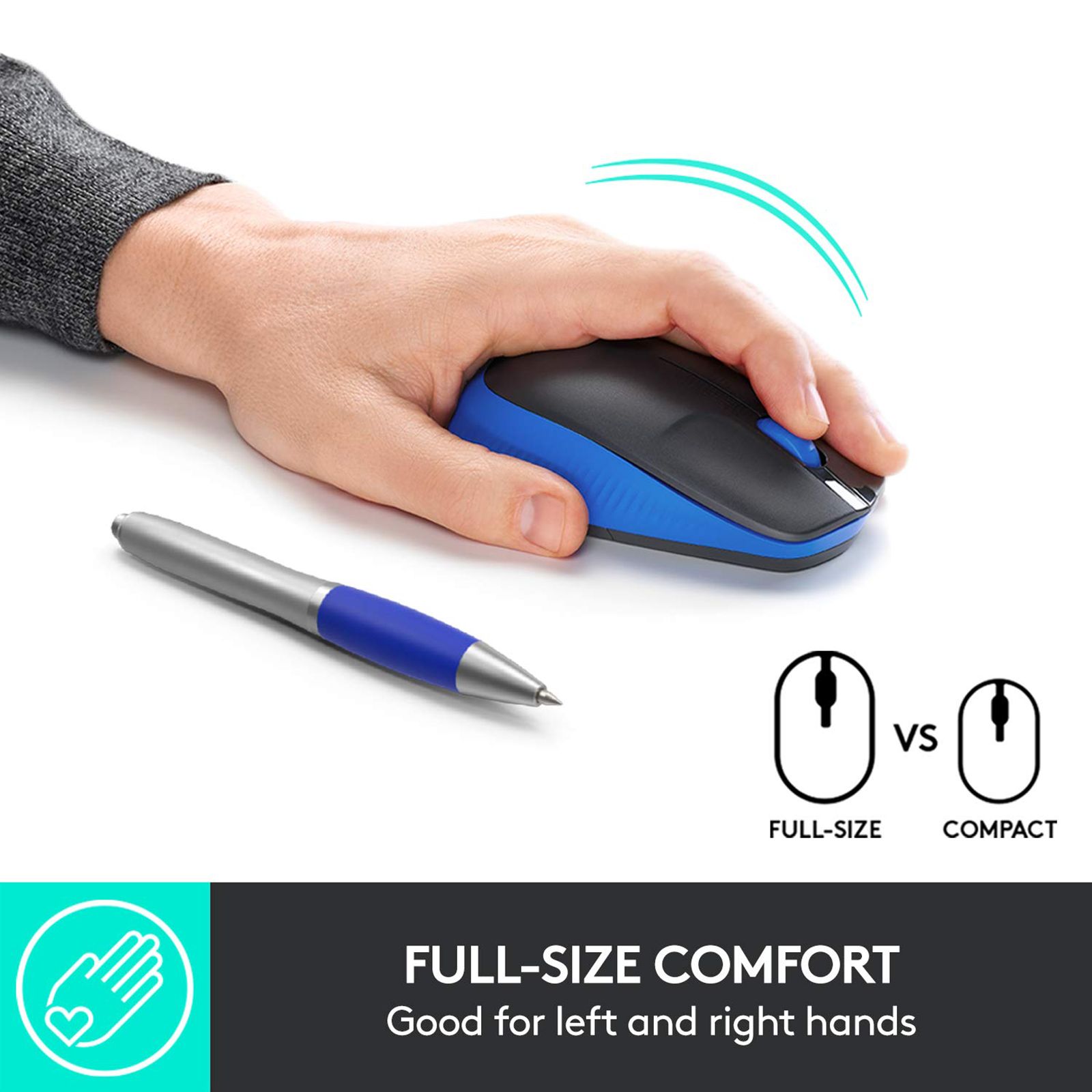 logitech M190 Wireless Optical Mouse (1000 DPI, Scooped Buttons, Blue) logitech M190 Wireless Optical Mouse (1000 DPI, Scooped Buttons, Blue)_9