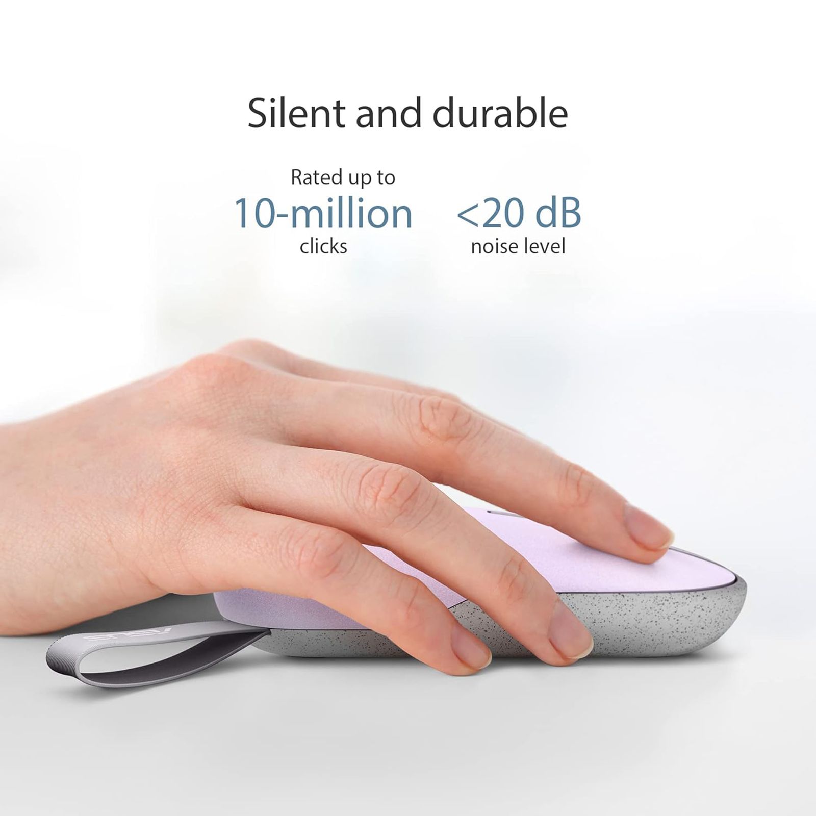 ASUS Marshmallow MD100 Bluetooth 5.0 Wireless Optical Mouse with Quiet Click Buttons (1600 DPI Adjustable, Battery Saving Technology, Mist Purple)_14