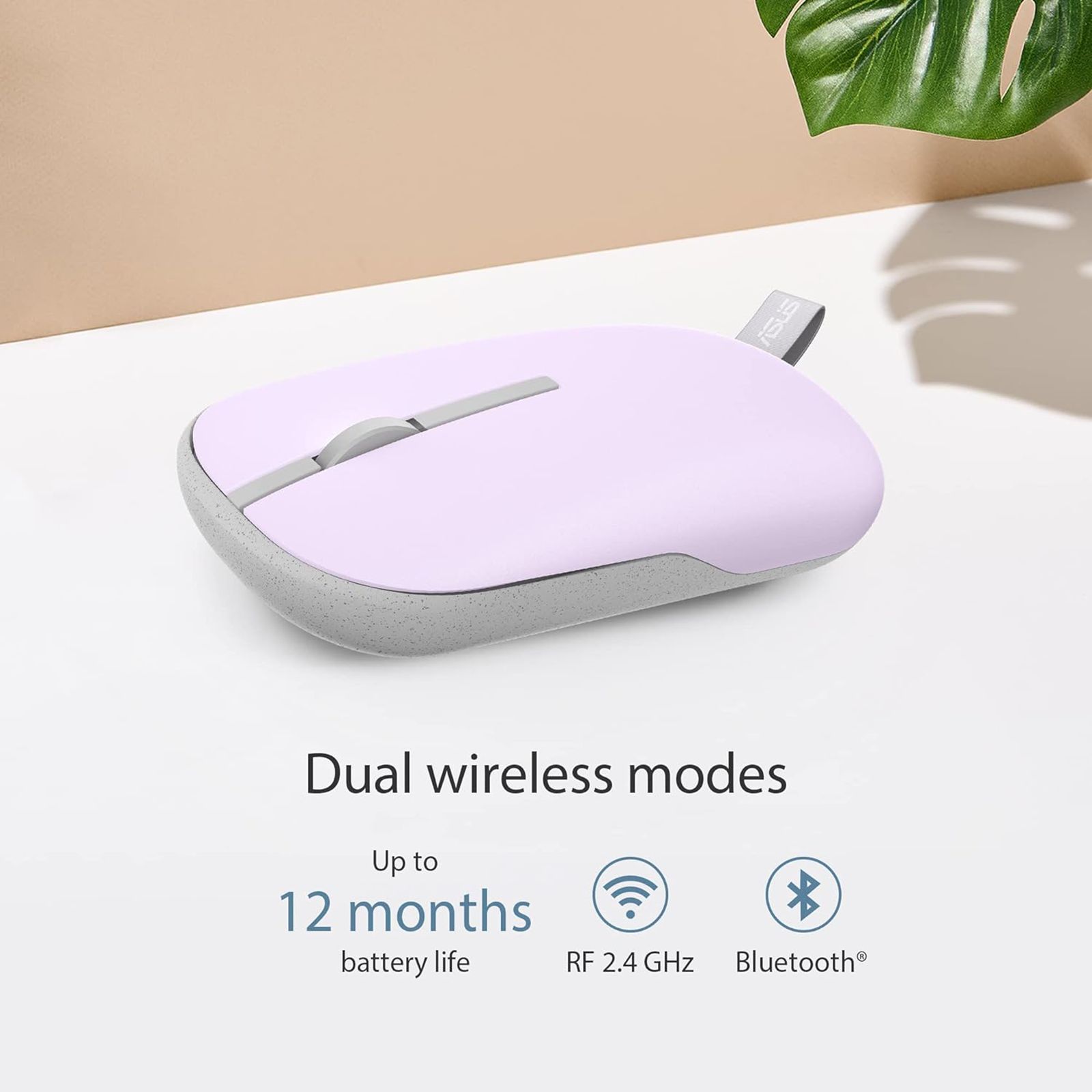 ASUS Marshmallow MD100 Bluetooth 5.0 Wireless Optical Mouse with Quiet Click Buttons (1600 DPI Adjustable, Battery Saving Technology, Mist Purple)_10