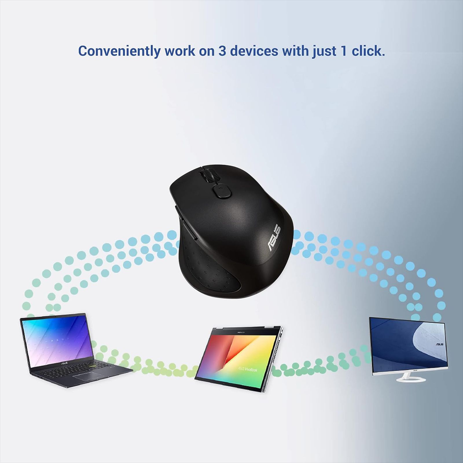 ASUS Silent MW203-BK Bluetooth 5.0 & 2.4GHz Wireless Optical Mouse with Vertical Scroll Wheel (2400 DPI Adjustable, Auto Sleep Mode, Black)_11