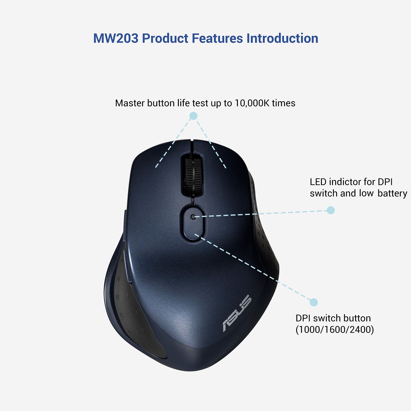 ASUS Silent MW203-BL Bluetooth 5.0 & 2.4GHz Wireless Optical Mouse with Vertical Scroll Wheel (2400 DPI Adjustable, Auto Sleep Mode, Blue) ASUS Silent MW203-BL Bluetooth 5.0 & 2.4GHz Wireless Optical Mouse with Vertical Scroll Wheel (2400 DPI Adjustable, Auto Sleep Mode, Blue)_12