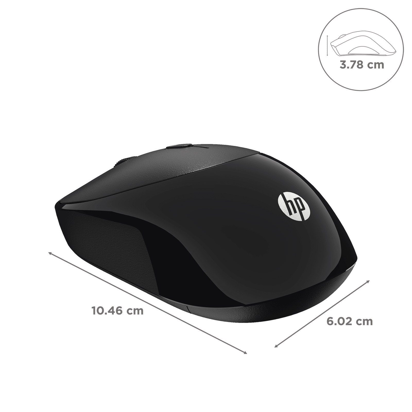 HP M090 2.4GHz Wireless Optical Mouse with 1 Million Key Life (1200 DPI Adjustable, Ergonomic Design, Black)_3