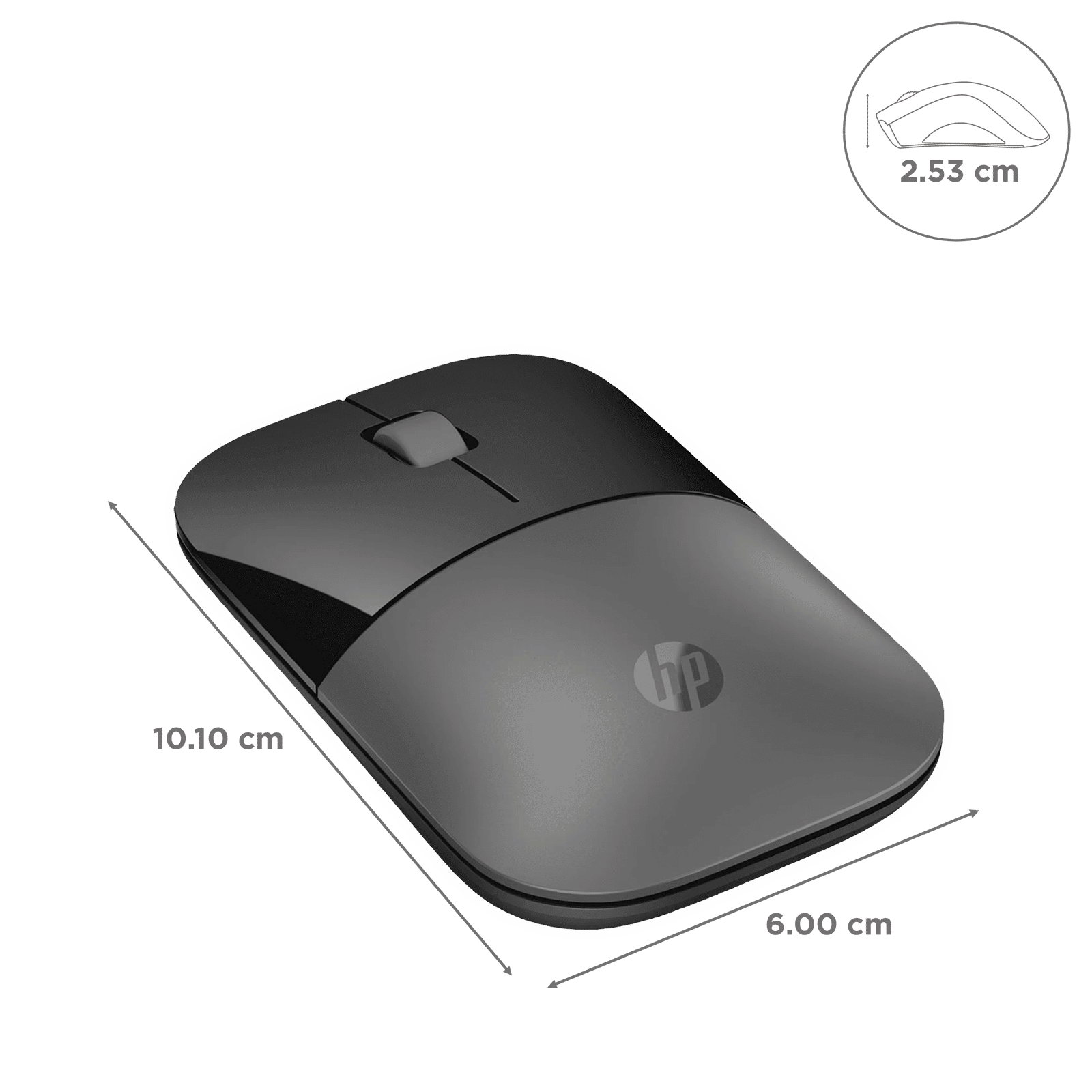 HP Z3700 Wireless Optical Mouse with Blue LED Technology (1600 DPI Adjustable, Sleek Design, Silver) HP Z3700 Wireless Optical Mouse with Blue LED Technology (1600 DPI Adjustable, Sleek Design, Silver)_3
