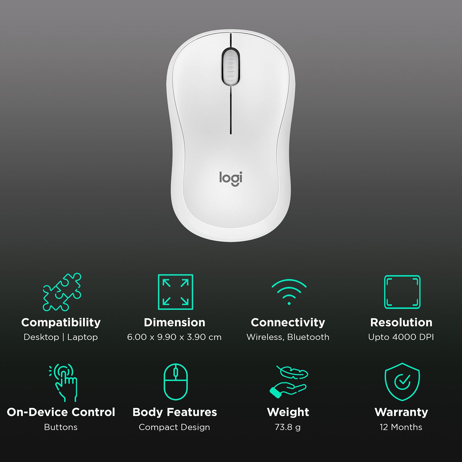 logitech M240 Wireless Optical Mouse with SilentTouch Technology (4000 DPI Adjustable, Sensor Technology, Off White) logitech M240 Wireless Optical Mouse with SilentTouch Technology (4000 DPI Adjustable, Sensor Technology, Off White)_2