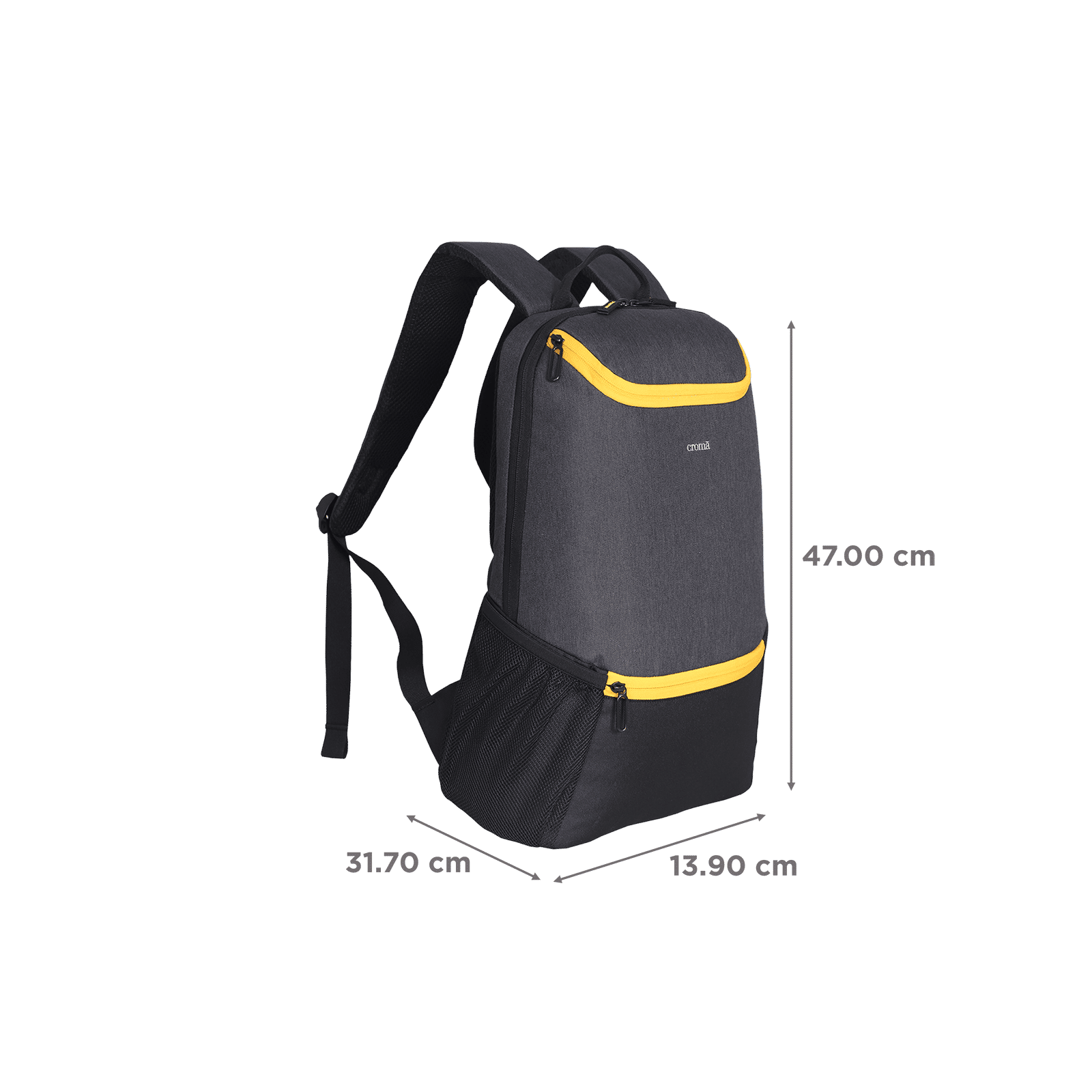 Croma Polyester Laptop Backpack for 15.6 Inch Laptop (21 L, Adjustable Shoulder Straps, Grey) Croma Polyester Laptop Backpack for 15.6 Inch Laptop (21 L, Adjustable Shoulder Straps, Grey)_3