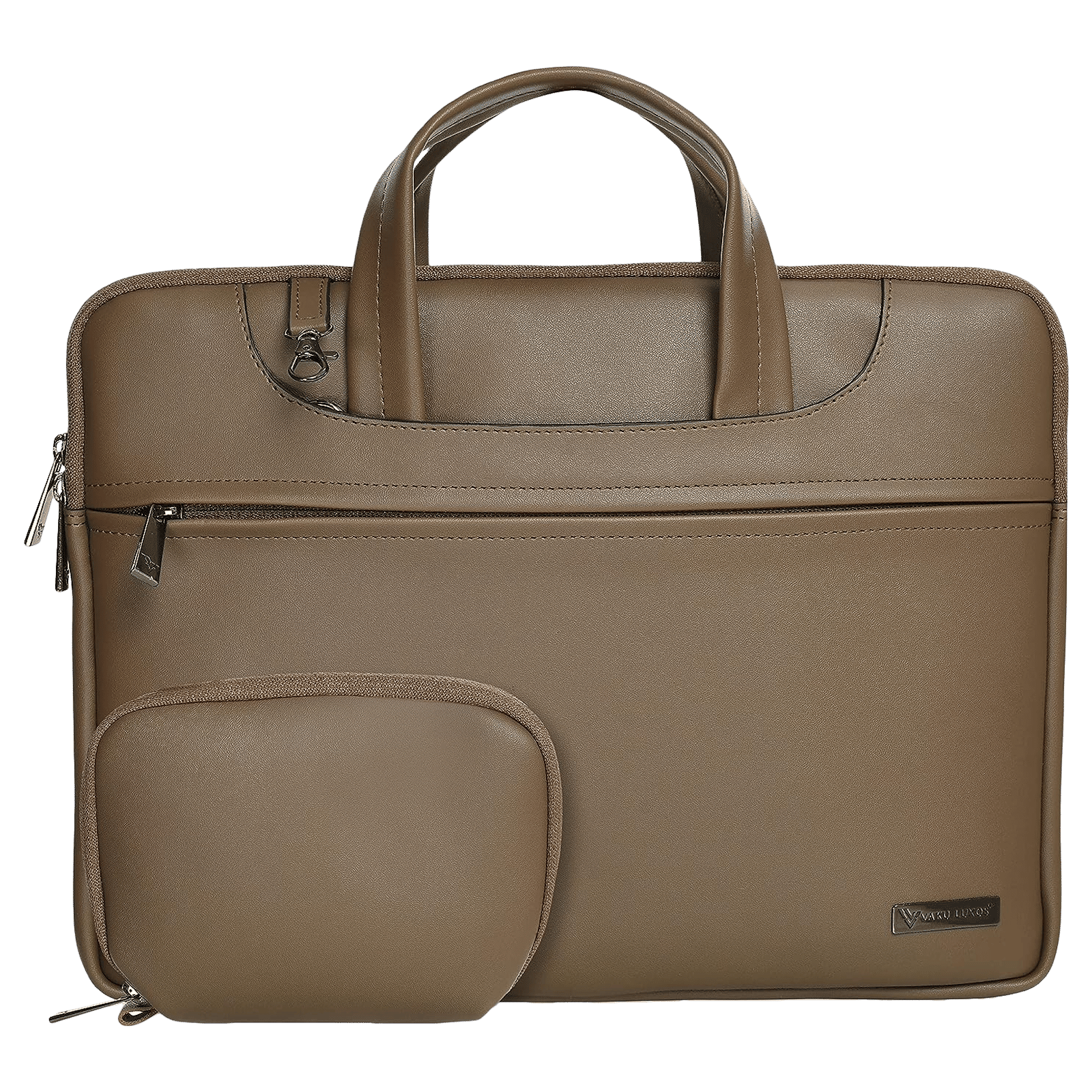 Dr. Vaku DA Italiano Polyurethane Leather, Polyester Sleeve for 14 Inch Laptop (Detachable Shoulder Strap, Tan Brown) Dr. Vaku DA Italiano Polyurethane Leather, Polyester Sleeve for 14 Inch Laptop (Detachable Shoulder Strap, Tan Brown)_1