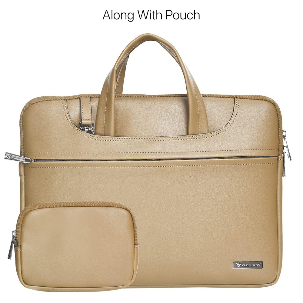 Dr. Vaku DA Italiano Polyurethane Leather, Polyester Sleeve for 14 Inch Laptop (Detachable Shoulder Strap, Tan Brown) Dr. Vaku DA Italiano Polyurethane Leather, Polyester Sleeve for 14 Inch Laptop (Detachable Shoulder Strap, Tan Brown)_6
