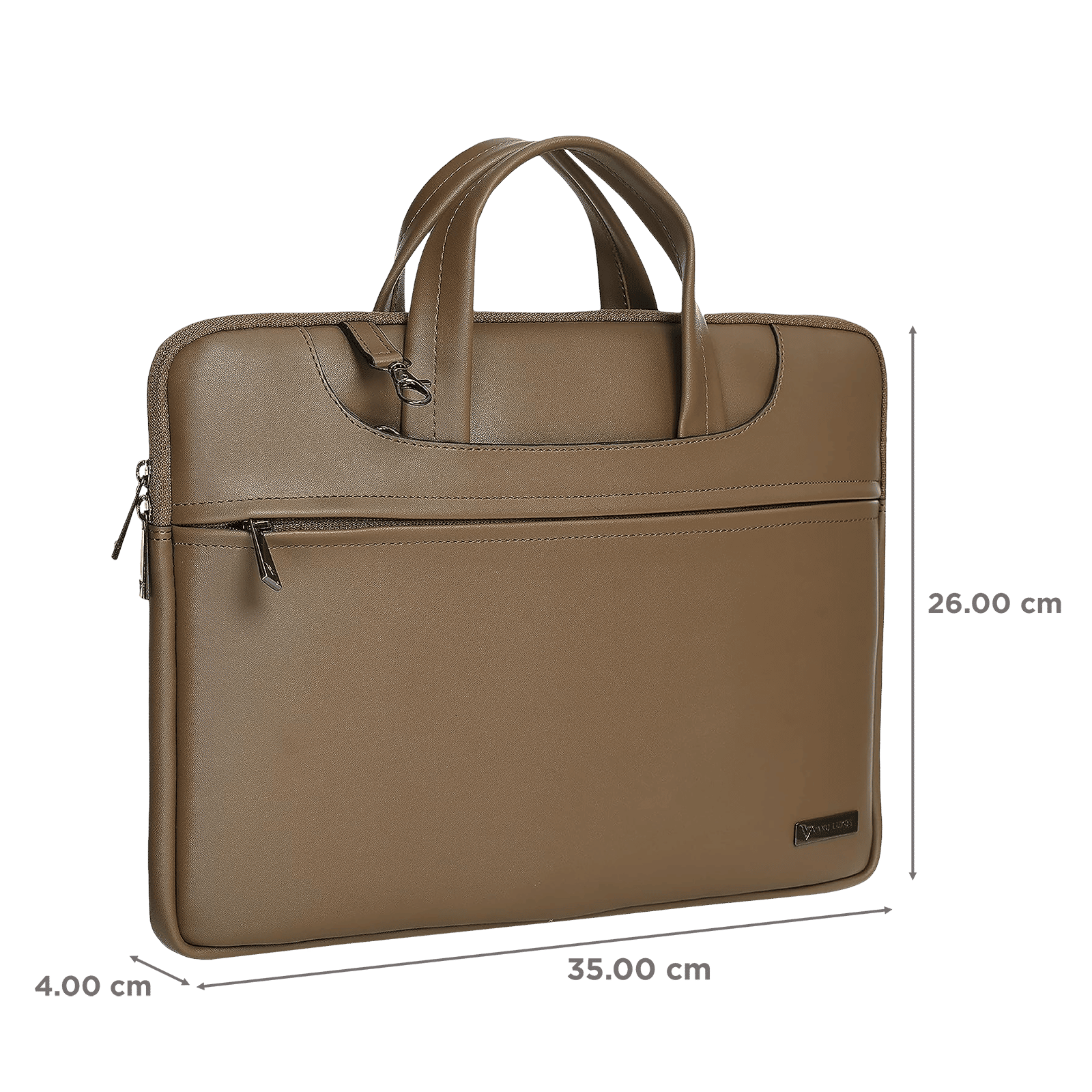 Dr. Vaku DA Italiano Polyurethane Leather, Polyester Sleeve for 14 Inch Laptop (Detachable Shoulder Strap, Tan Brown) Dr. Vaku DA Italiano Polyurethane Leather, Polyester Sleeve for 14 Inch Laptop (Detachable Shoulder Strap, Tan Brown)_3