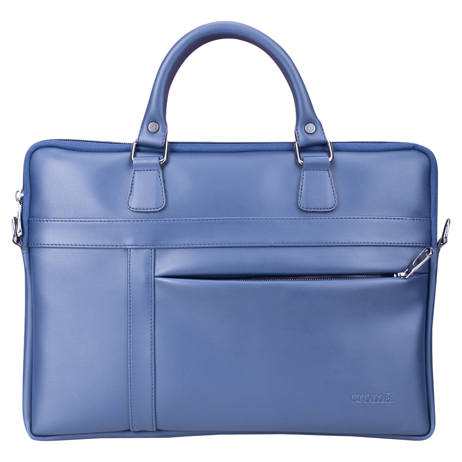 Croma Polyurethane Leather Sling Bag for 14 Inch Laptop (Water Resistant, Blue) Croma Polyurethane Leather Sling Bag for 14 Inch Laptop (Water Resistant, Blue)_1