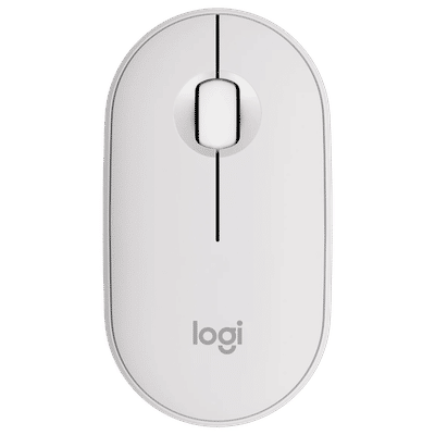 logitech Pebble Mouse 2 Wireless Optical
                      Mouse with Silent Click Buttons (1000 DPI, Ultra
                      Portable, Tonal White)