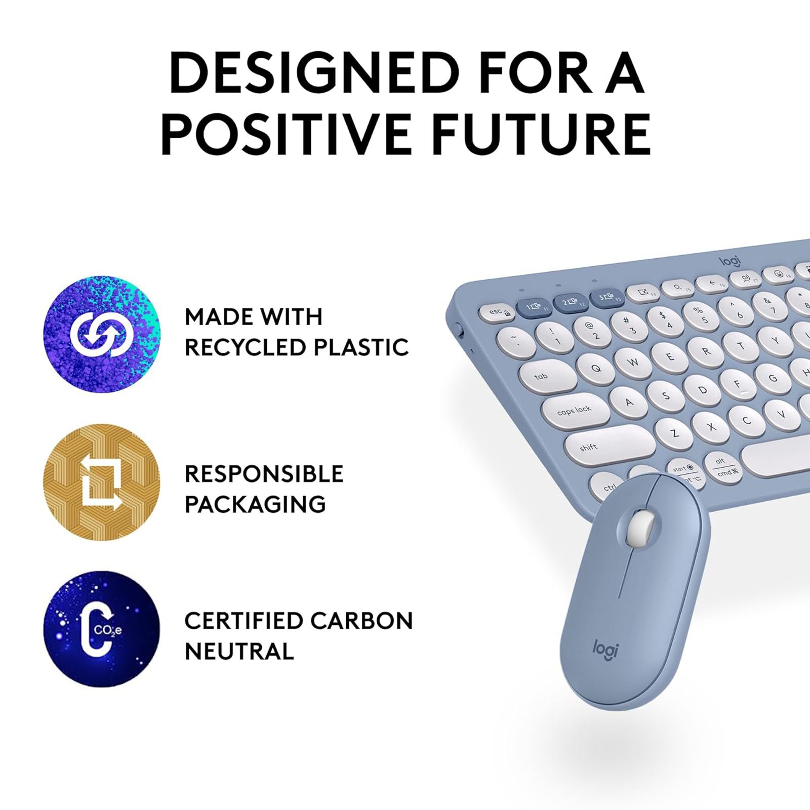 logitech Pebble 2 Wireless Keyboard and Mouse Combo (Quiet and Customizable, Tonal Blue)_5