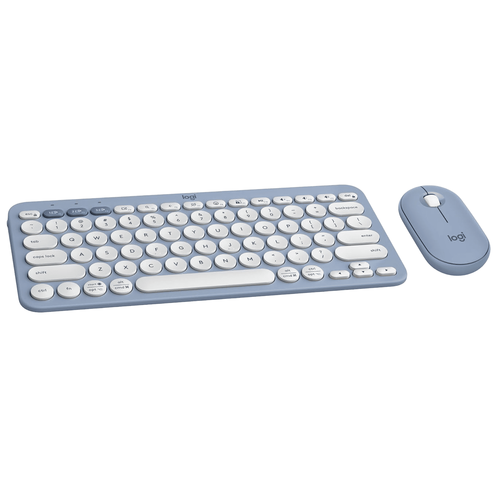 logitech Pebble 2 Wireless Keyboard and Mouse Combo (Quiet and Customizable, Tonal Blue)_1