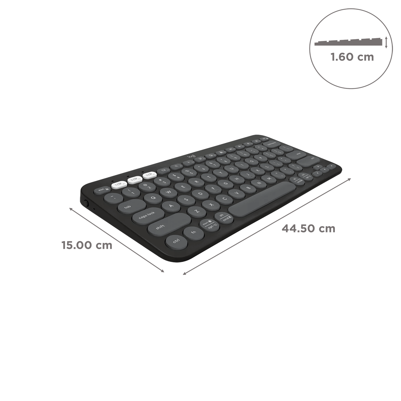 logitech Pebble Keys 2 Bluetooth Wireless Keyboard with Multi Device Pairing (10 Customizable Keys, Tonal Graphite) logitech Pebble Keys 2 Bluetooth Wireless Keyboard with Multi Device Pairing (10 Customizable Keys, Tonal Graphite)_3