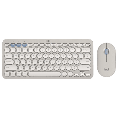 logitech Pebble 2 Wireless Keyboard and Mouse
                      Combo (Quiet and Customizable, Tonal Sand)