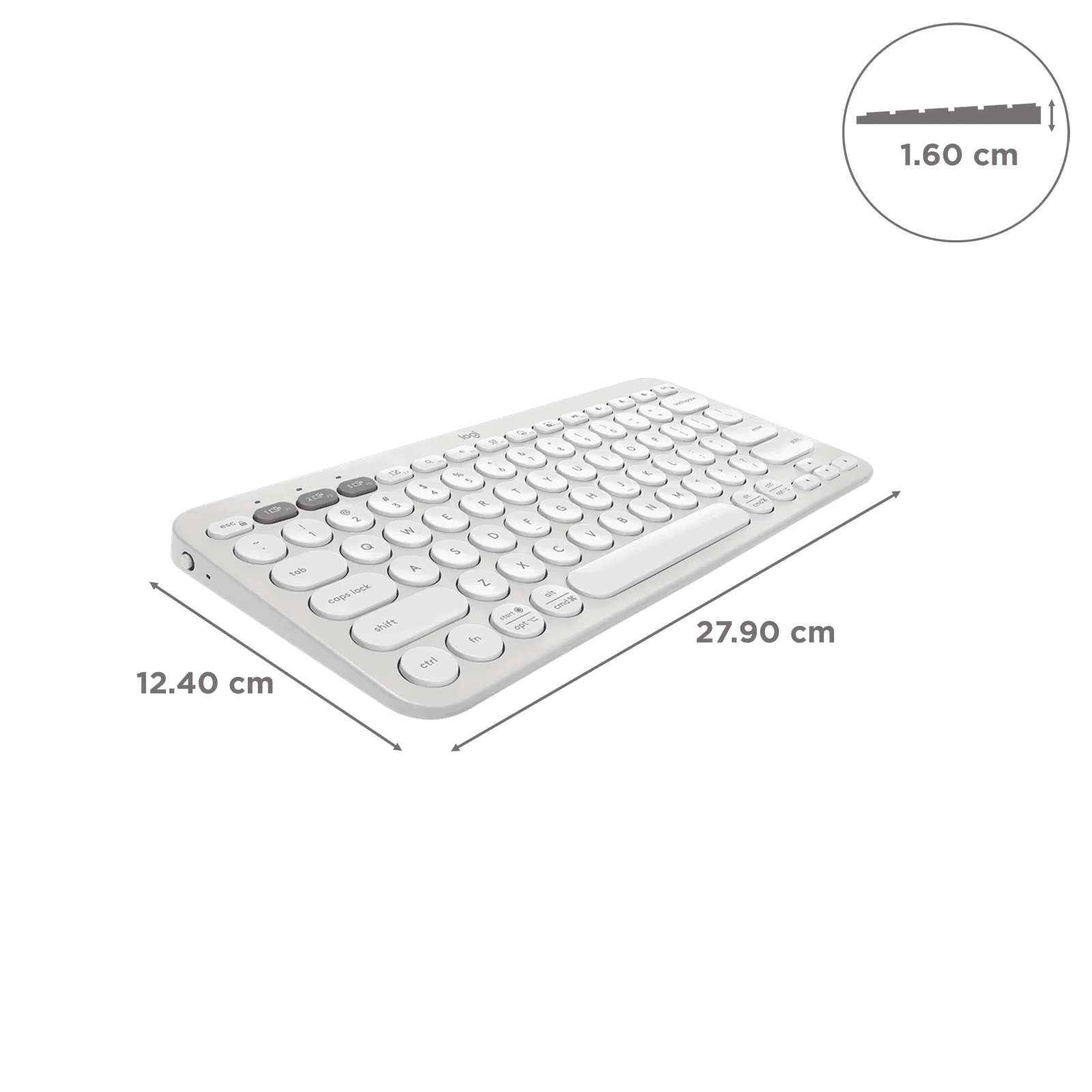 logitech Pebble Keys 2 Bluetooth Wireless Keyboard with Multi Device Pairing (10 Customizable Keys, Tonal White)_3