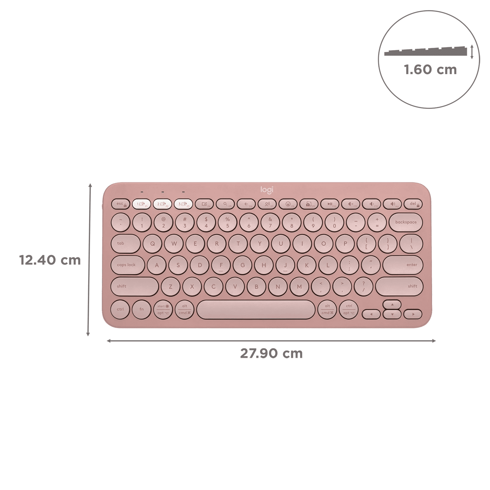 logitech Pebble Keys 2 Bluetooth Wireless Keyboard with Multi Device Pairing (10 Customizable Keys, Tonal Rose)_2