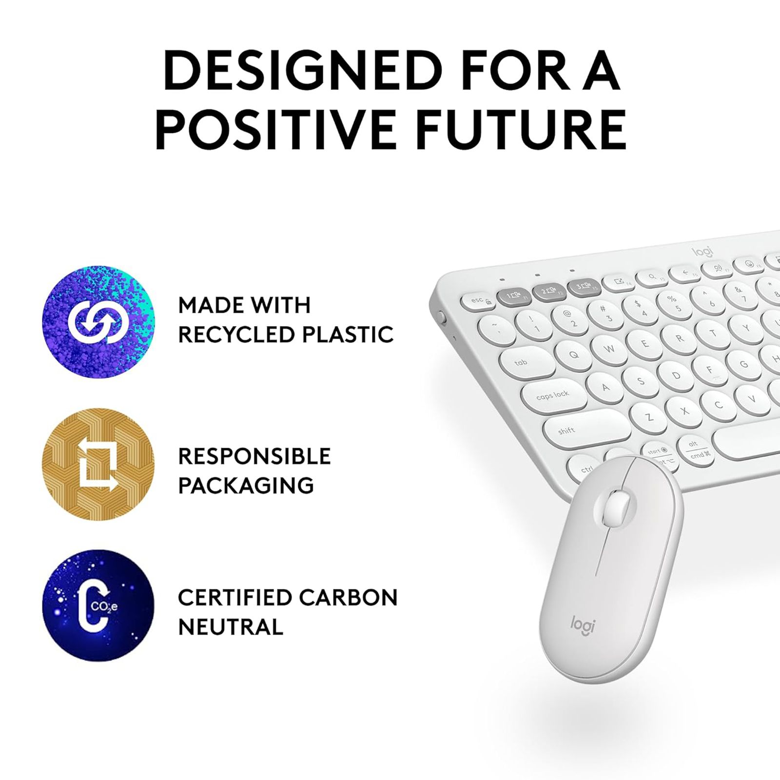 logitech Pebble 2 Wireless Keyboard and Mouse Combo (Quiet and Customizable, Tonal White) logitech Pebble 2 Wireless Keyboard and Mouse Combo (Quiet and Customizable, Tonal White)_4