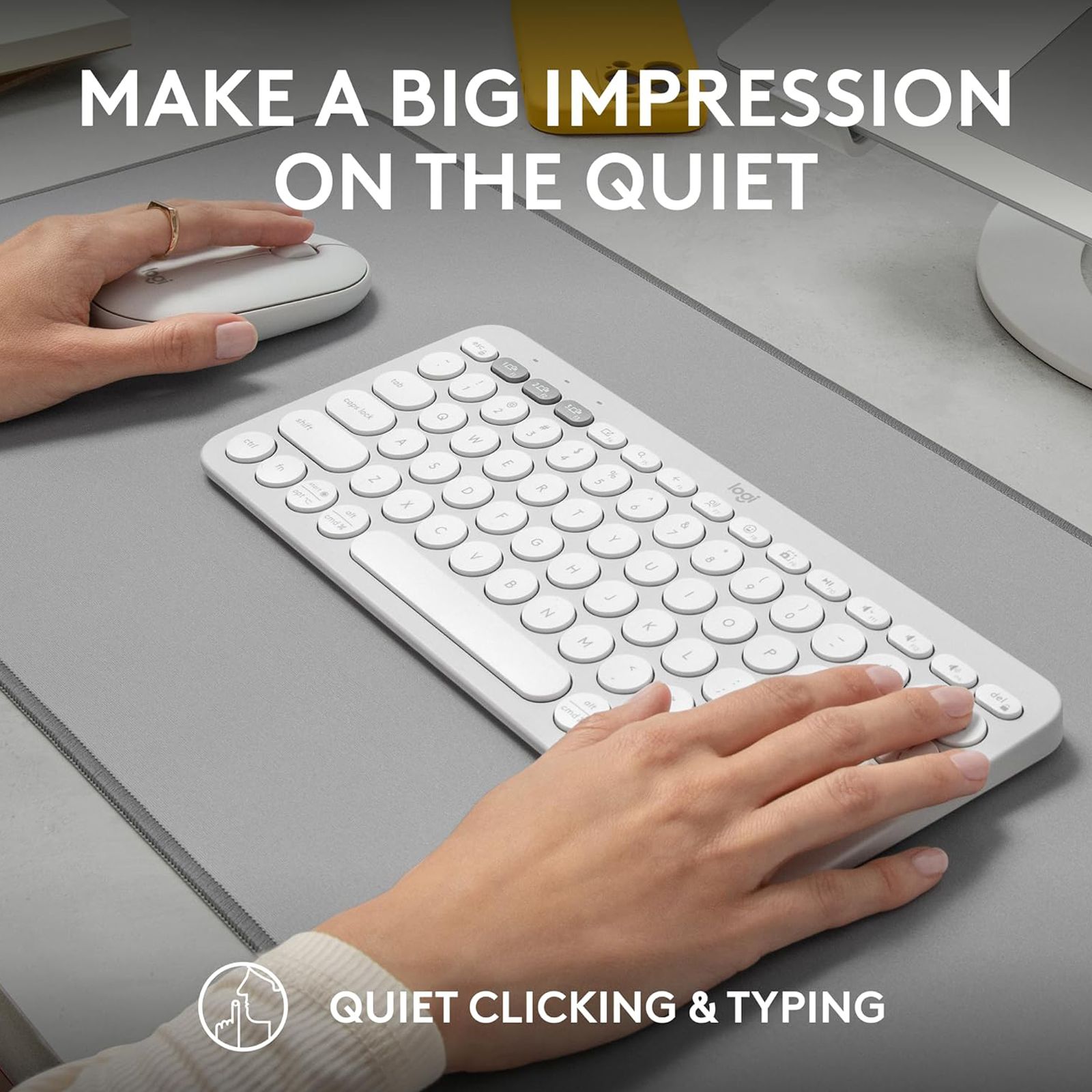 logitech Pebble 2 Wireless Keyboard and Mouse Combo (Quiet and Customizable, Tonal White) logitech Pebble 2 Wireless Keyboard and Mouse Combo (Quiet and Customizable, Tonal White)_5