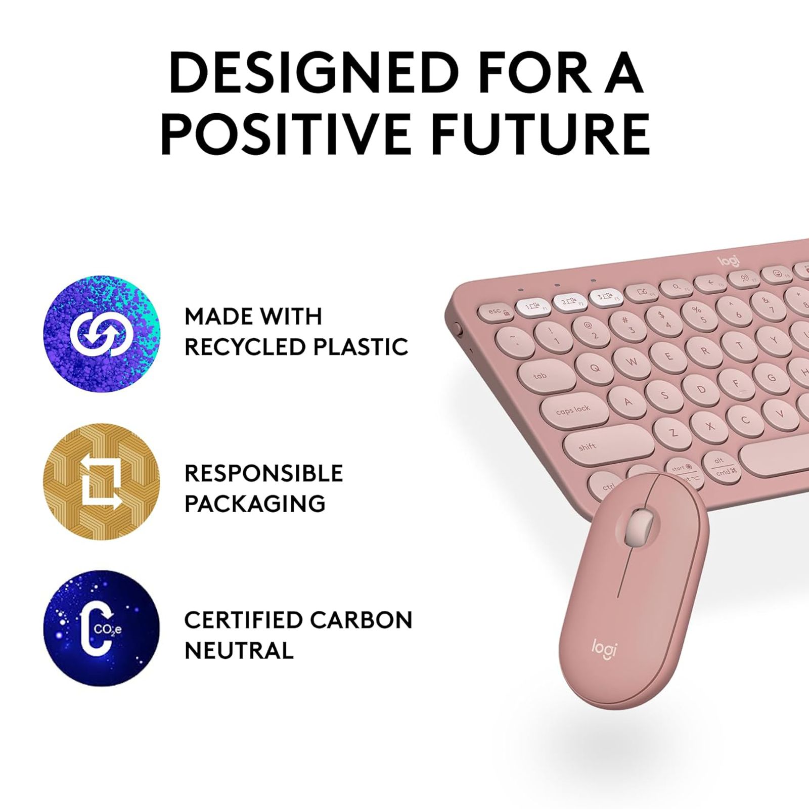logitech Pebble 2 Wireless Keyboard and Mouse Combo (Silent Touch Technology, Tonal Rose) logitech Pebble 2 Wireless Keyboard and Mouse Combo (Silent Touch Technology, Tonal Rose)_5