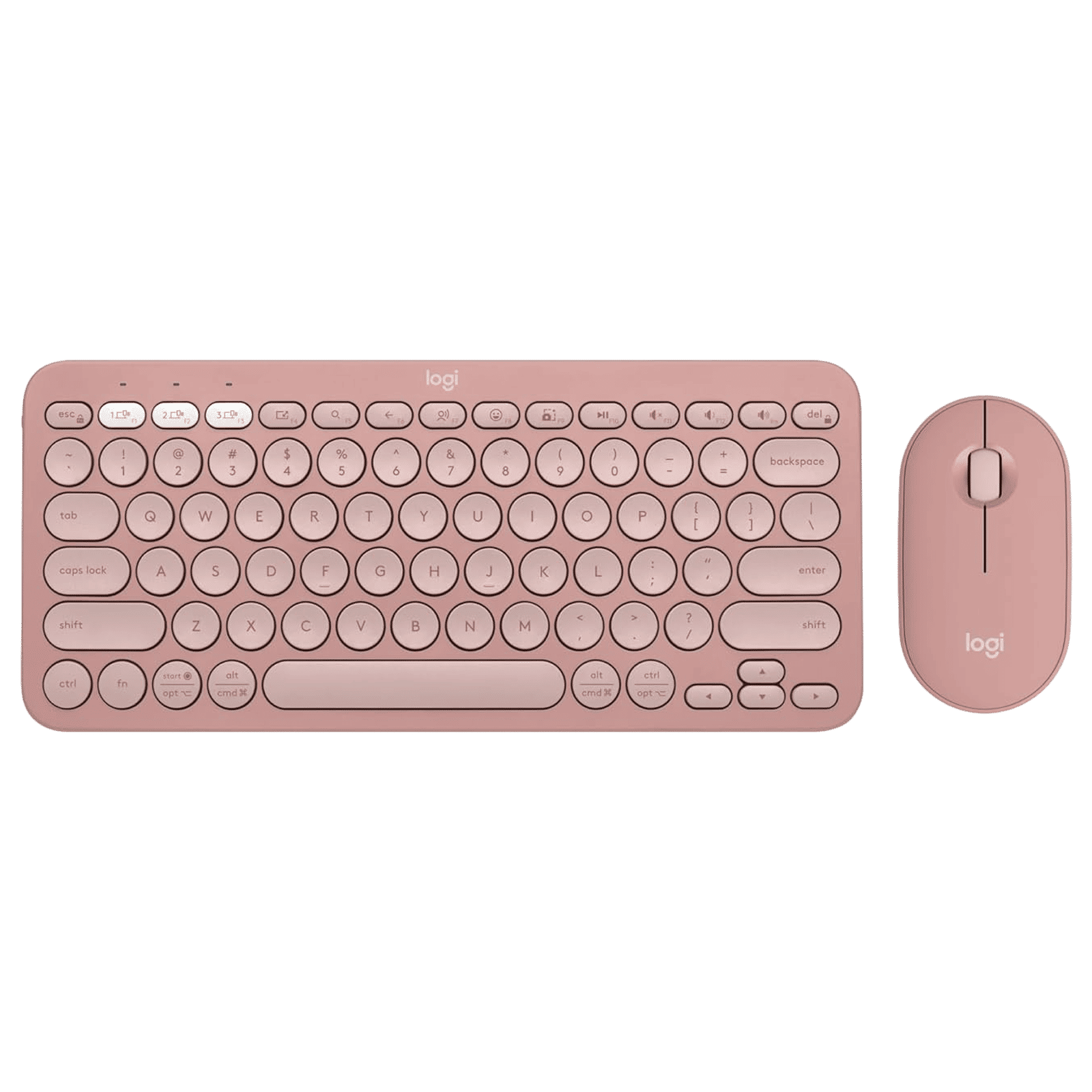 logitech Pebble 2 Wireless Keyboard and Mouse Combo (Silent Touch Technology, Tonal Rose) logitech Pebble 2 Wireless Keyboard and Mouse Combo (Silent Touch Technology, Tonal Rose)_1
