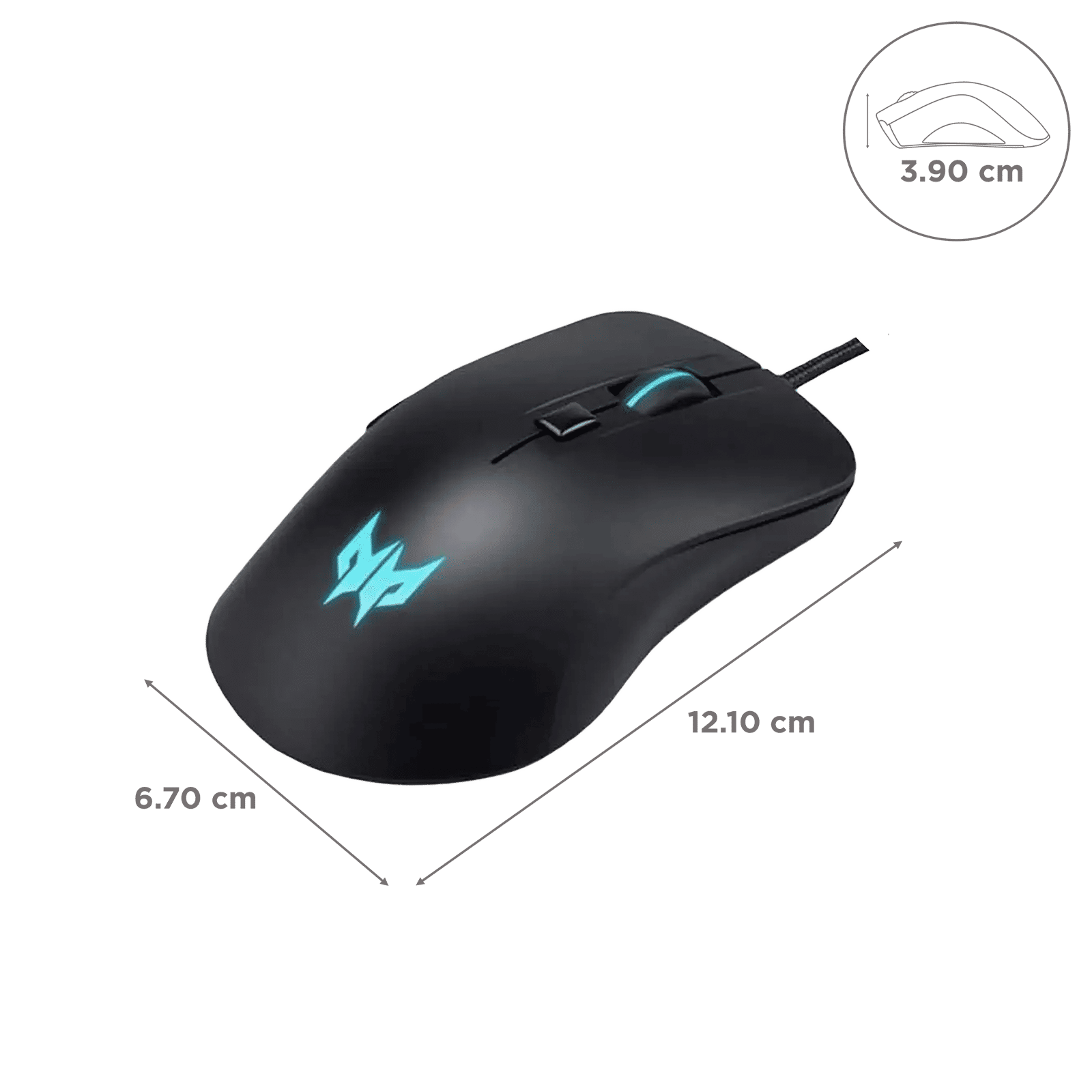 acer Predator Cestus 310 Wired Optical Mouse with 4 Preset Color Settings (4200 DPI, 10 Million Clicks, Black)_3